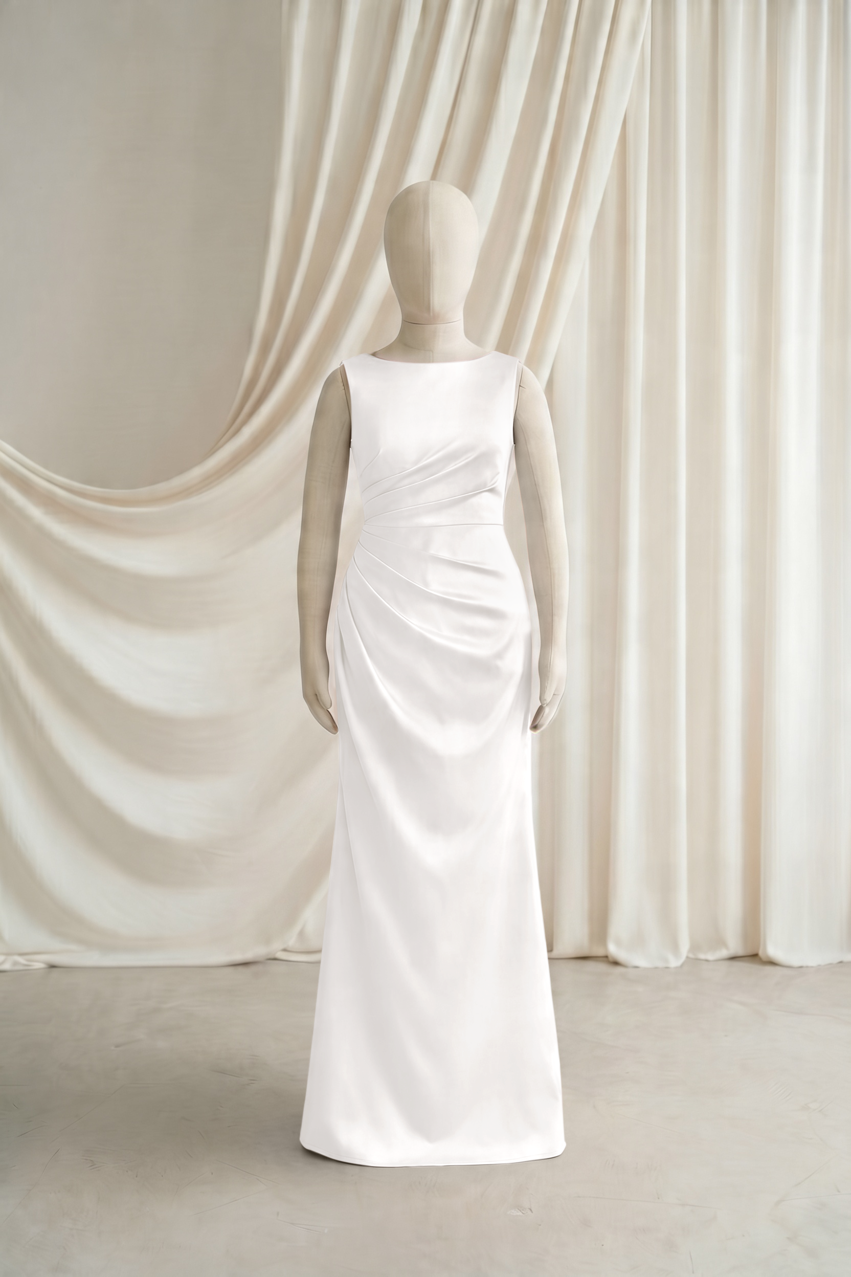 Nala Junior Bridesmaid Dress in Ivory Satin