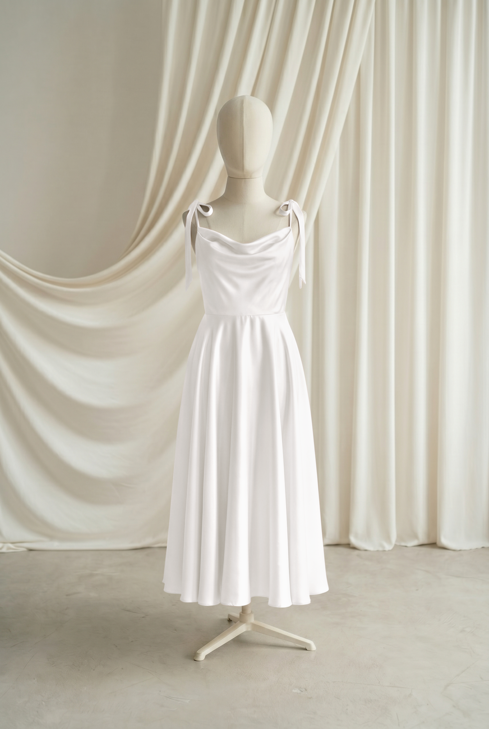 Tilly Junior Bridesmaid Dress in Ivory Satin