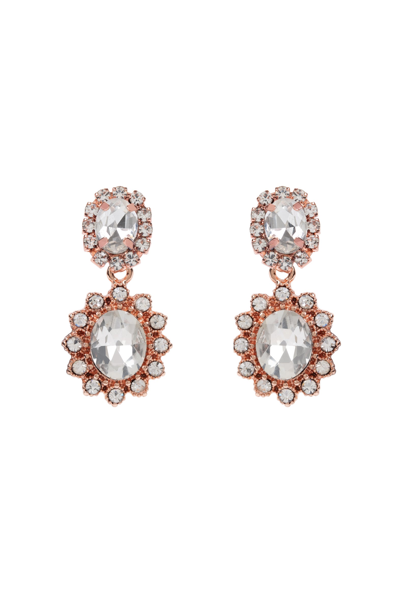 Imperial rose gold crystal drop earrings