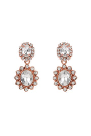 Imperial rose gold crystal drop earrings