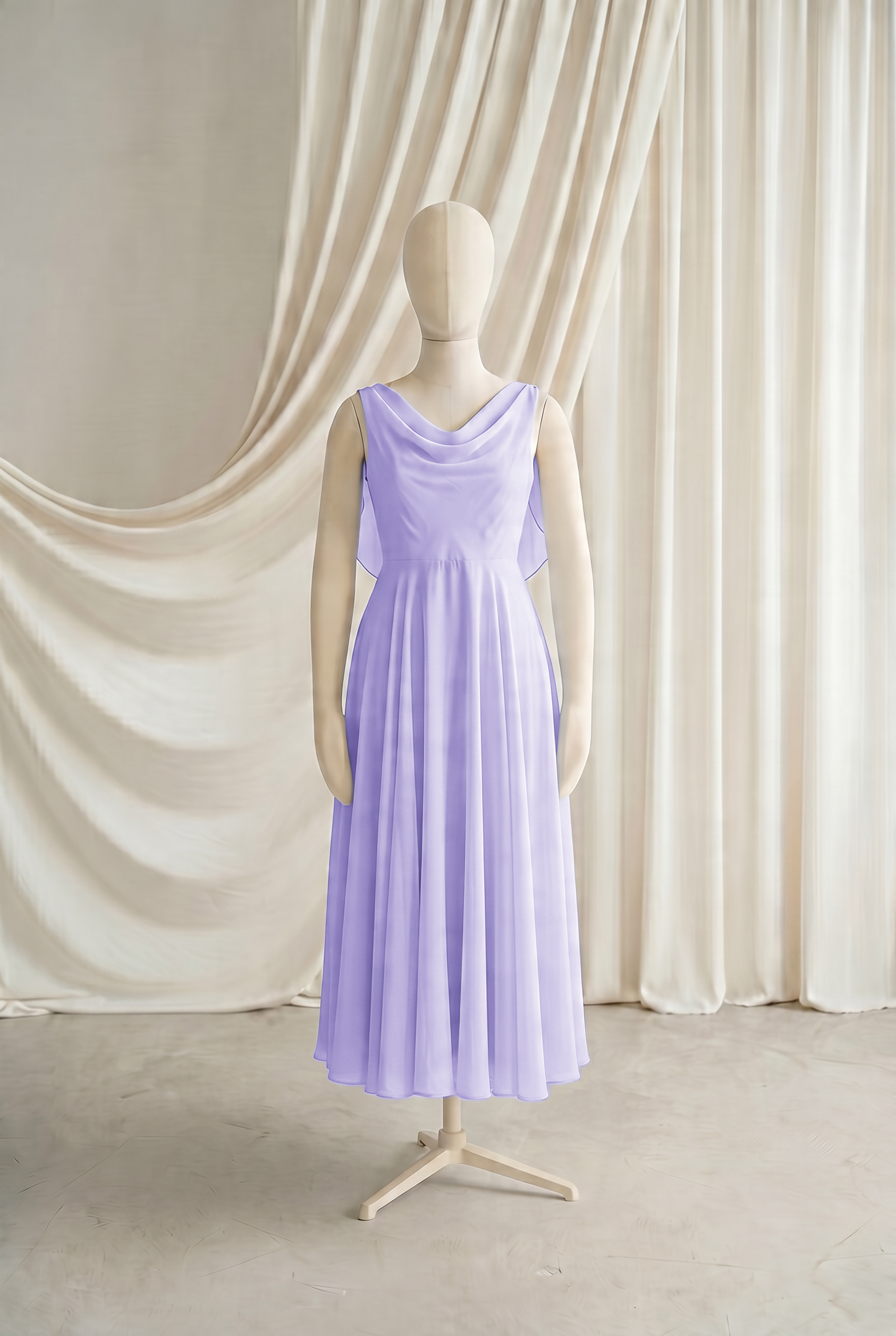 Athena Junior Bridesmaid Dress In Lilac Mist Chiffon