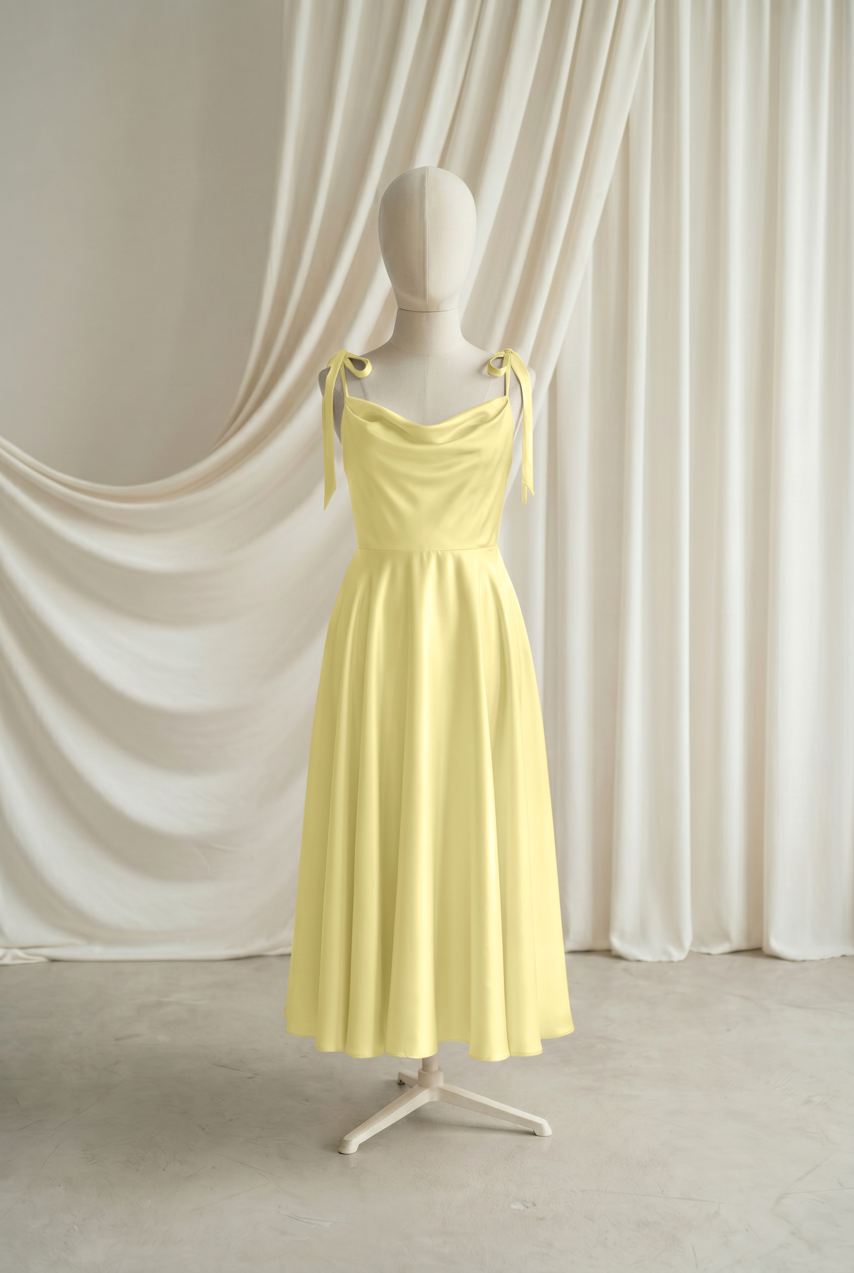 Tilly Junior Bridesmaid Dress in Limoncello Satin