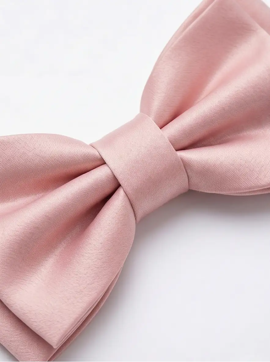Set of pink bow tie and suspenders on a white background