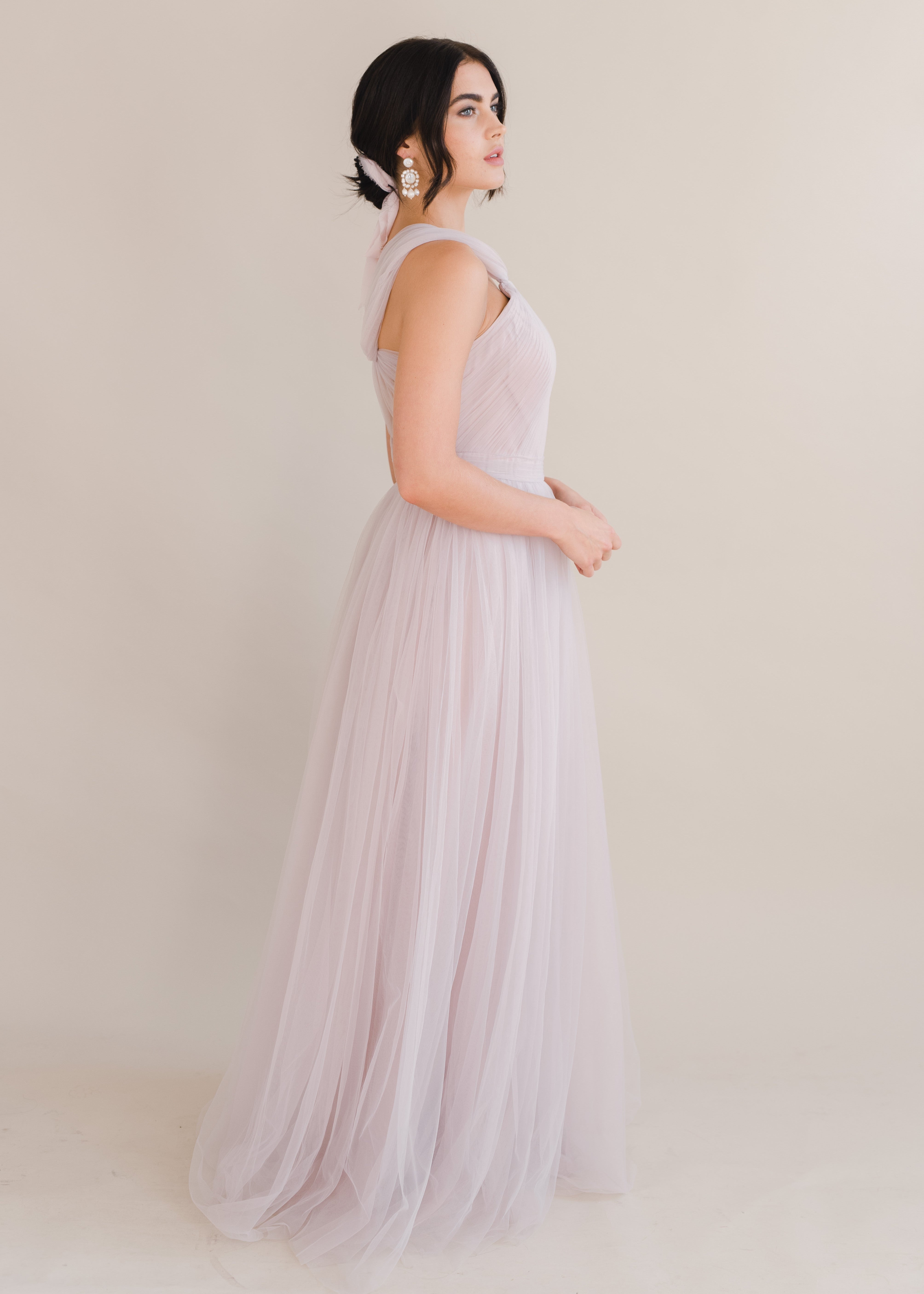 Luna Bridesmaid Dress in Smoked Blush Tulle