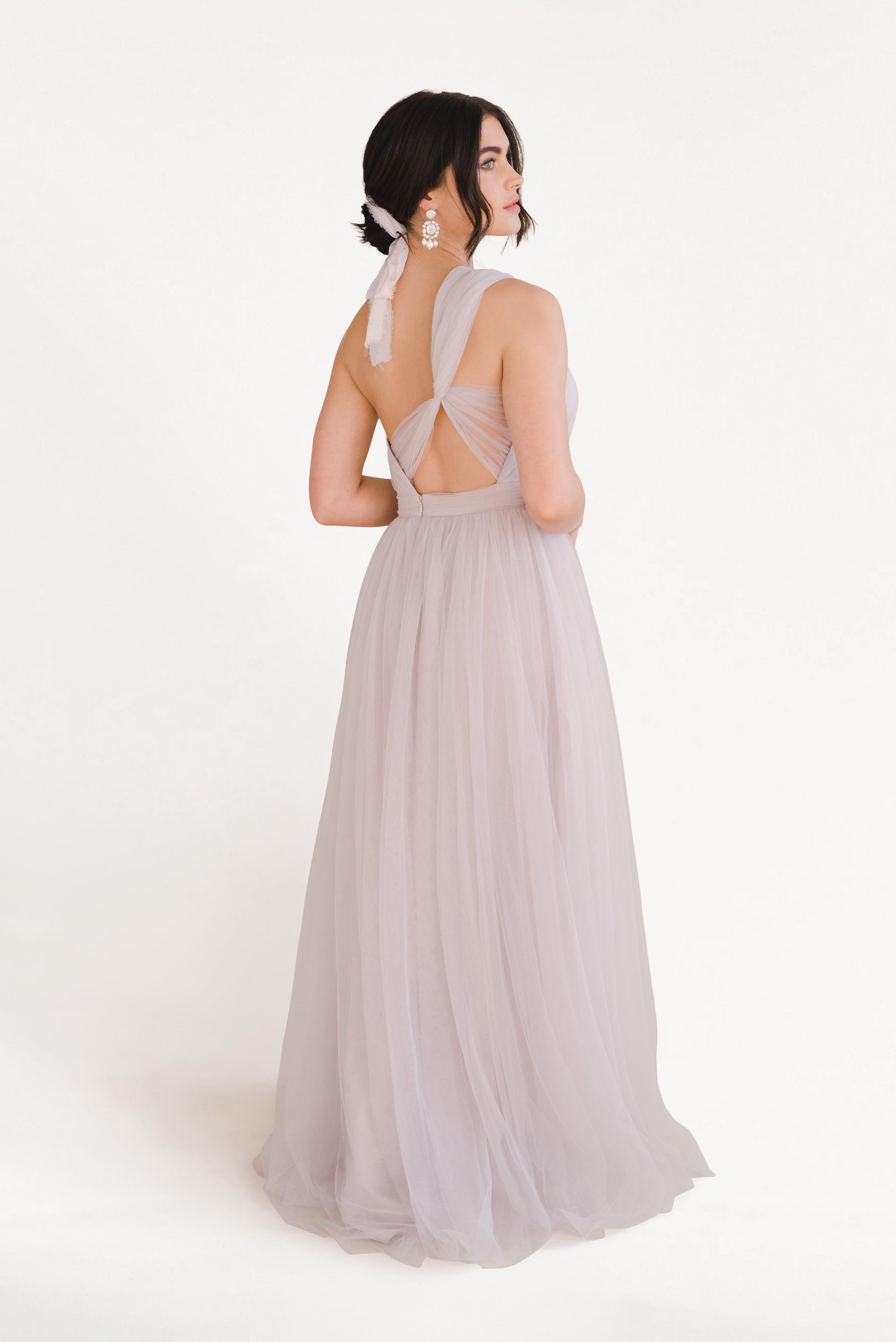 Luna Bridesmaid Dress in Smoked Blush Tulle