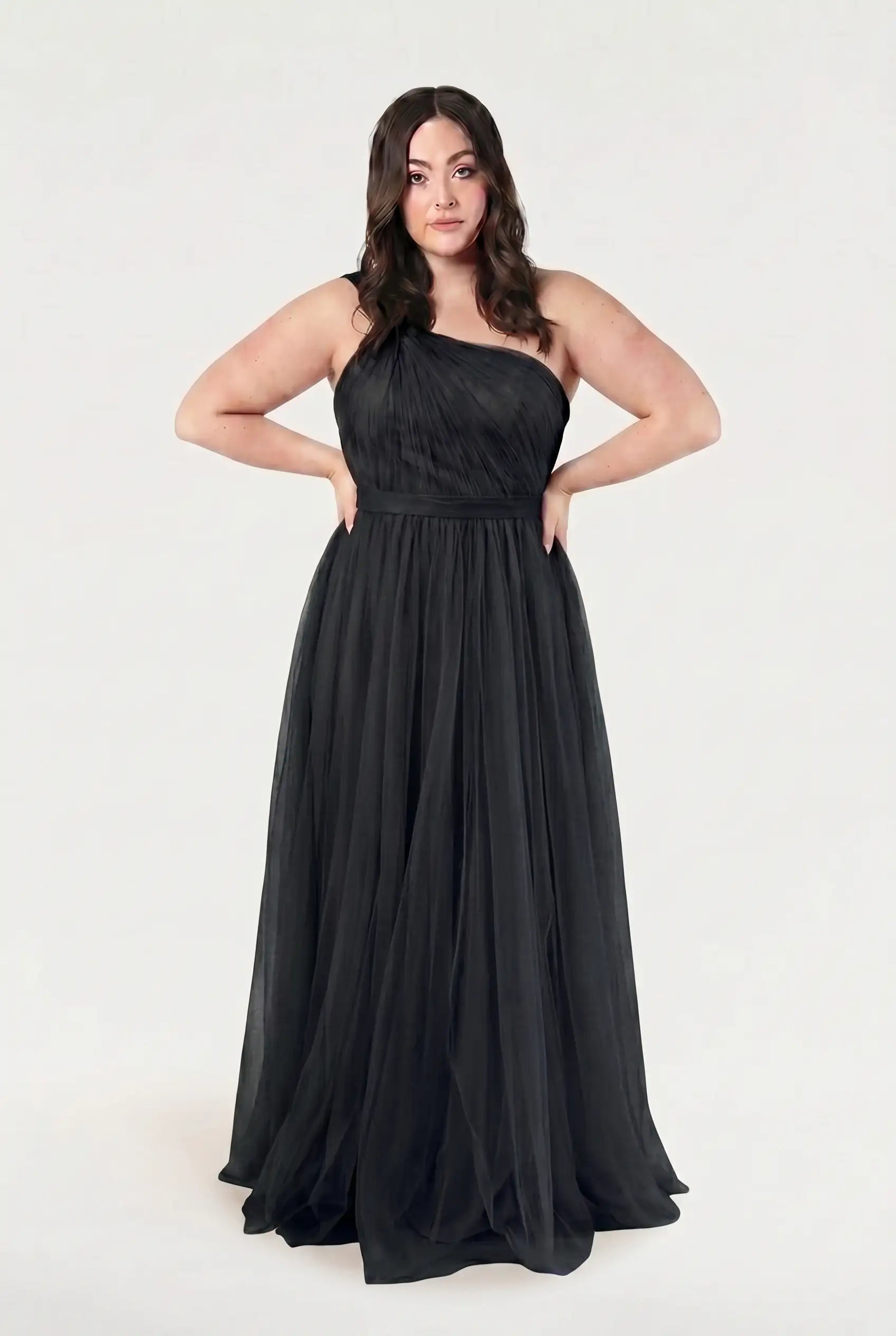 Luna Bridesmaid Dress in Black Tulle