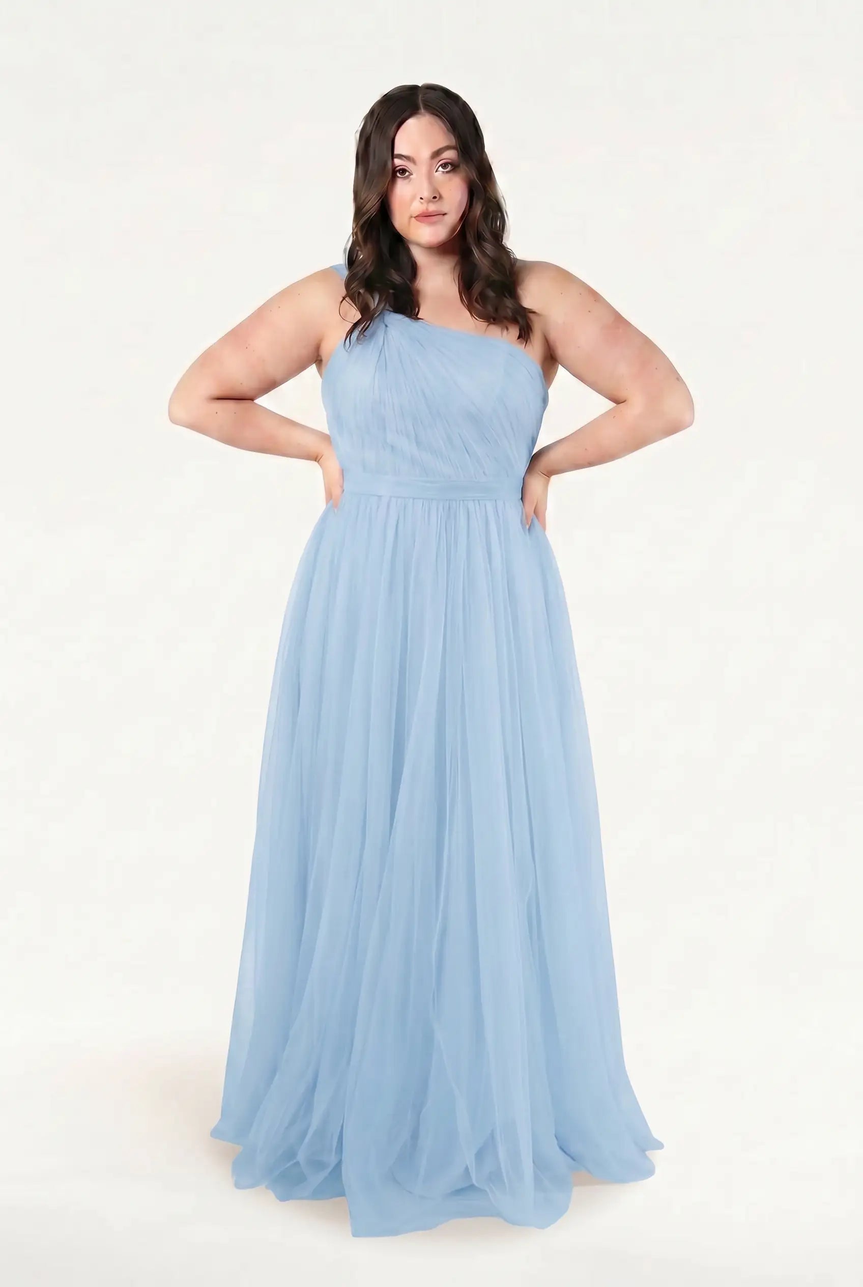 Luna Bridesmaid Dress in Dusty Blue Tulle