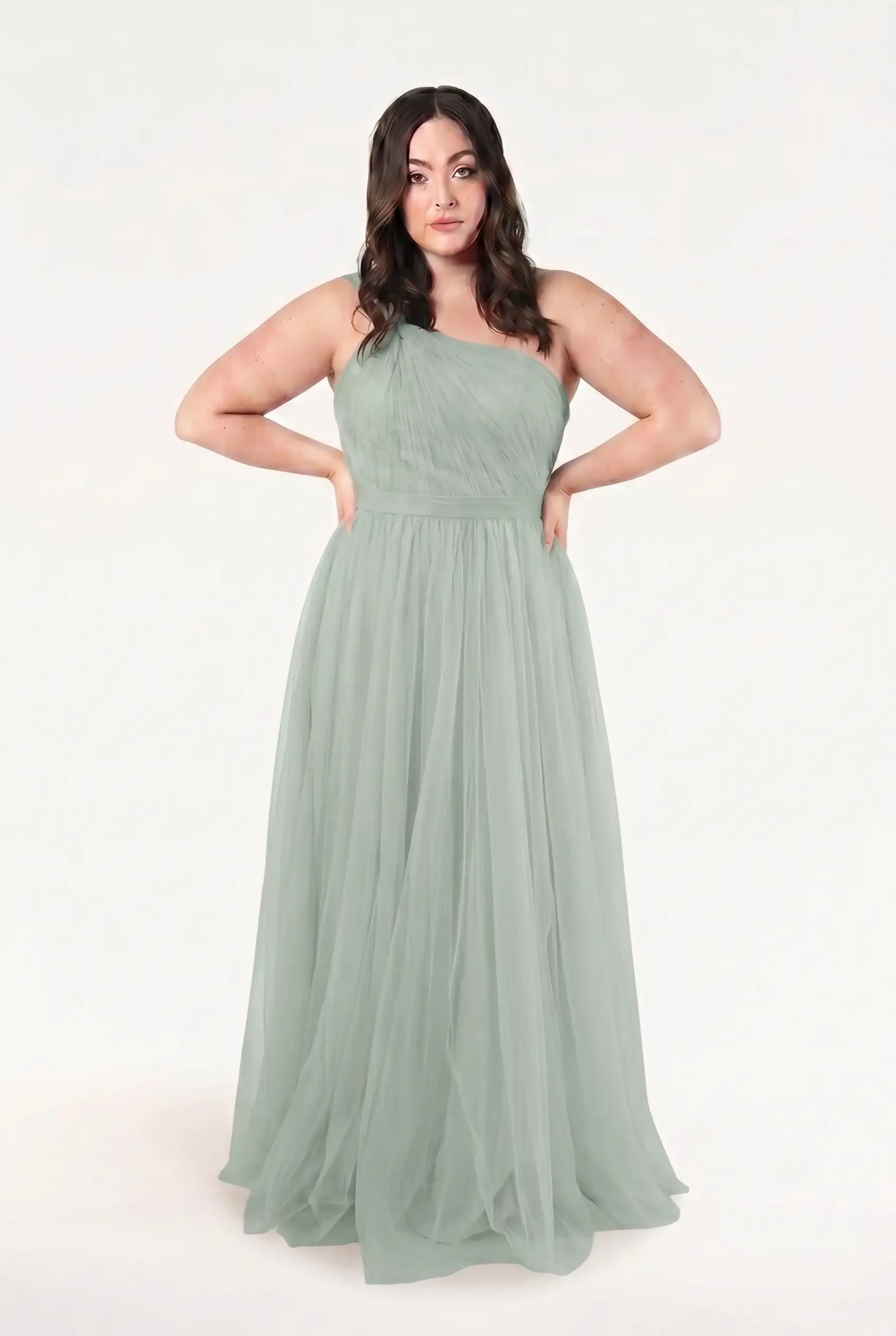 Luna Bridesmaid Dress in Dusty Eucalyptus Tulle