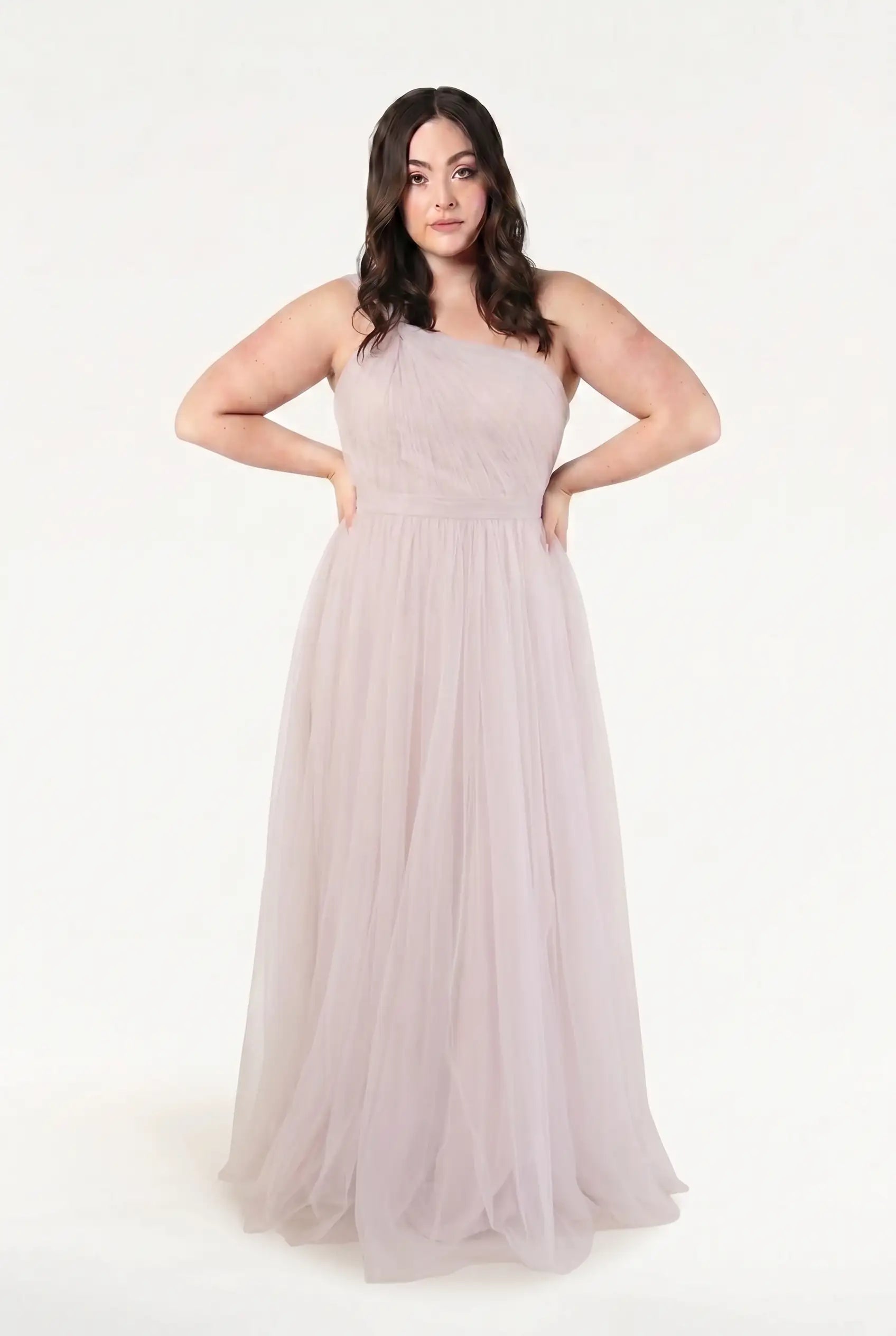 Luna Bridesmaid Dress in Smoked Blush Tulle