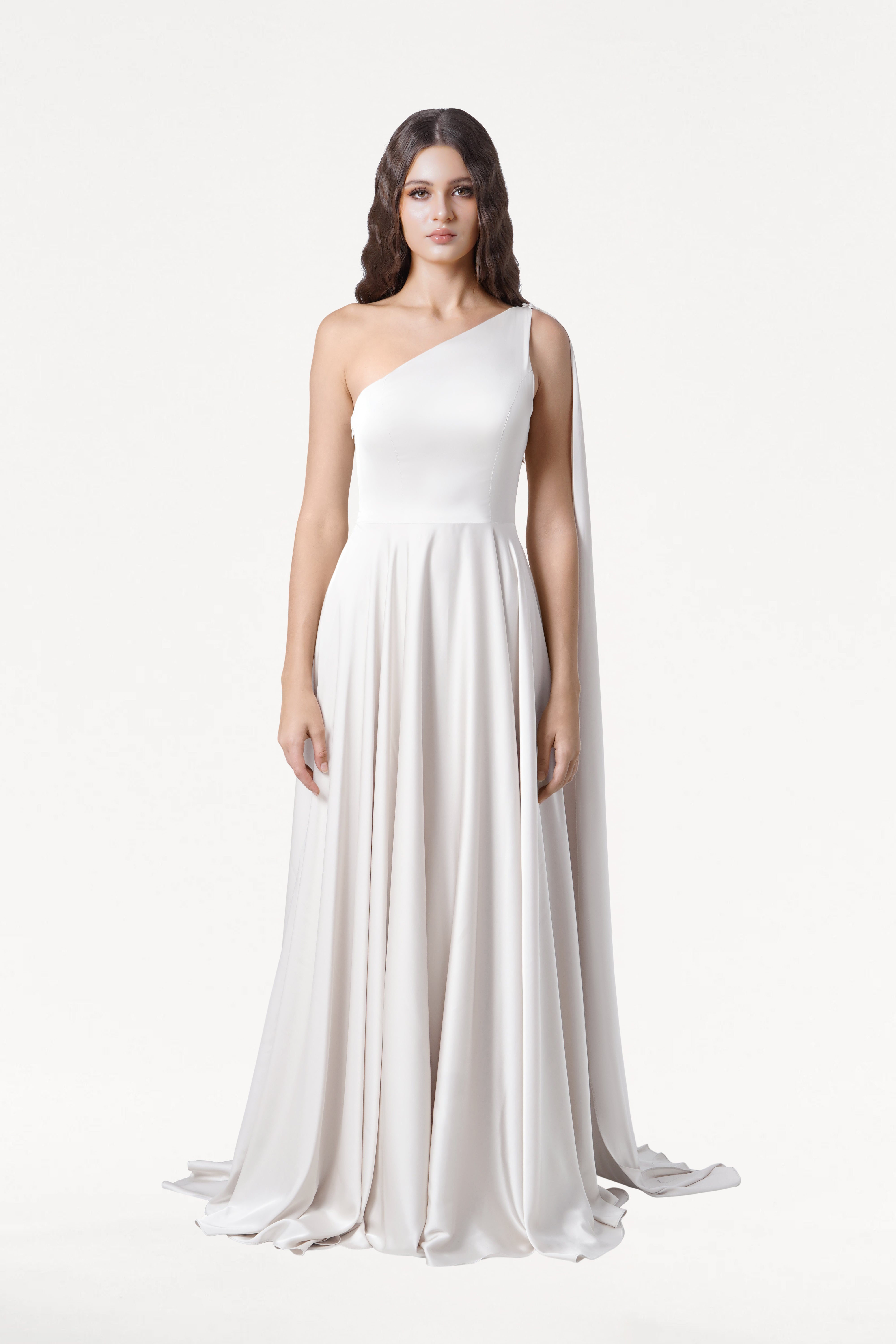 Lyra Dress in Ivory Satin