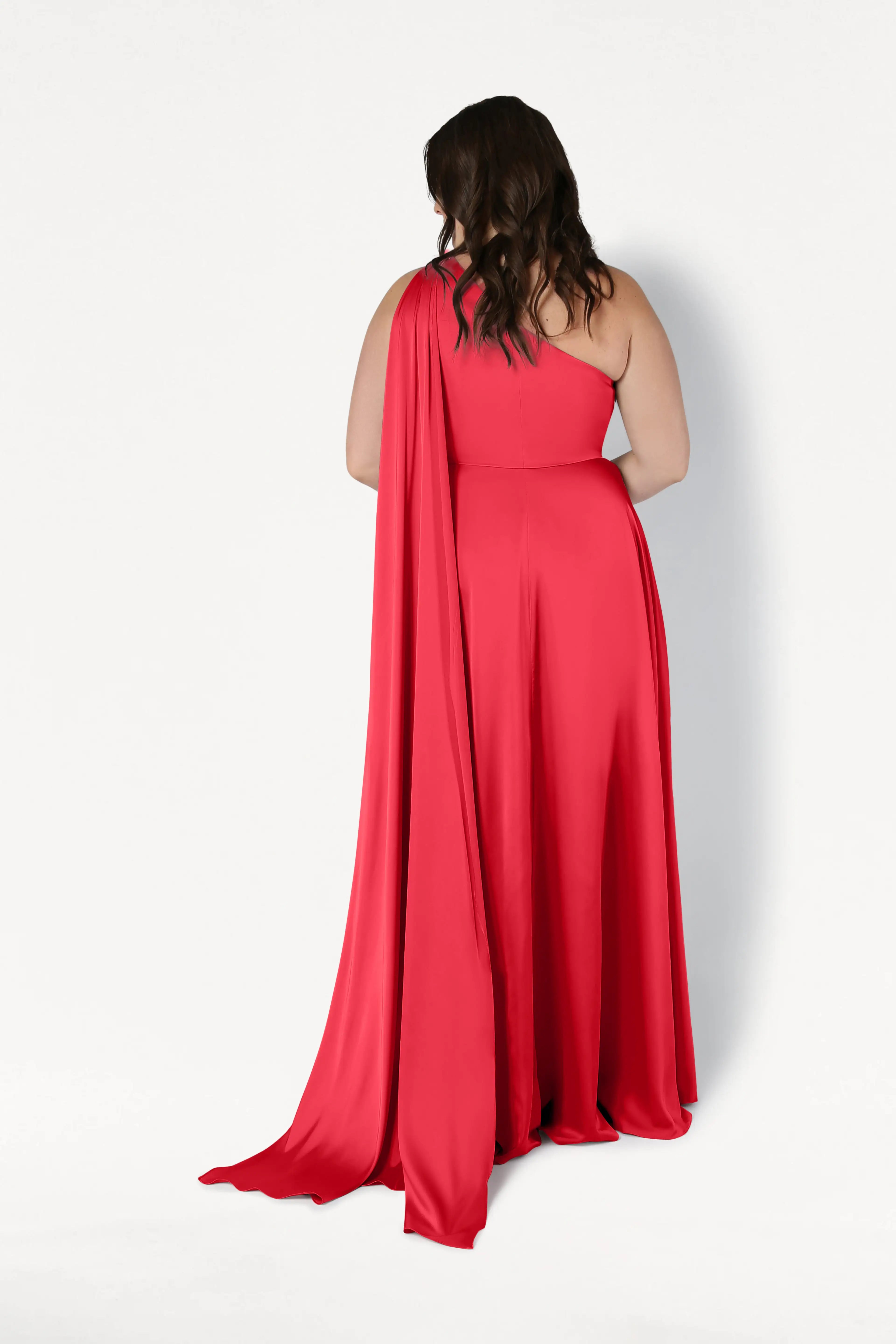 Lyra Bridesmaid Dress in Ruby Satin