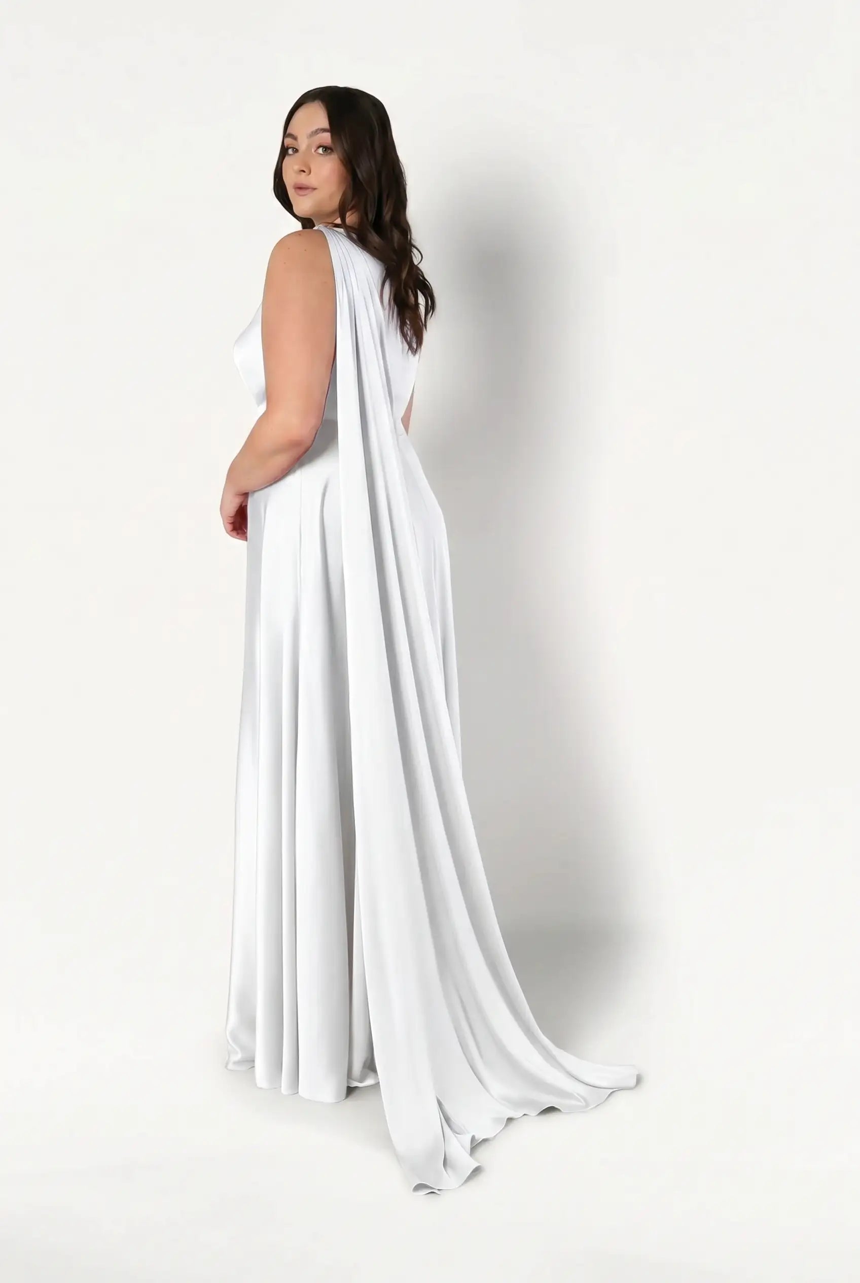 Lyra Dress in Ivory Satin