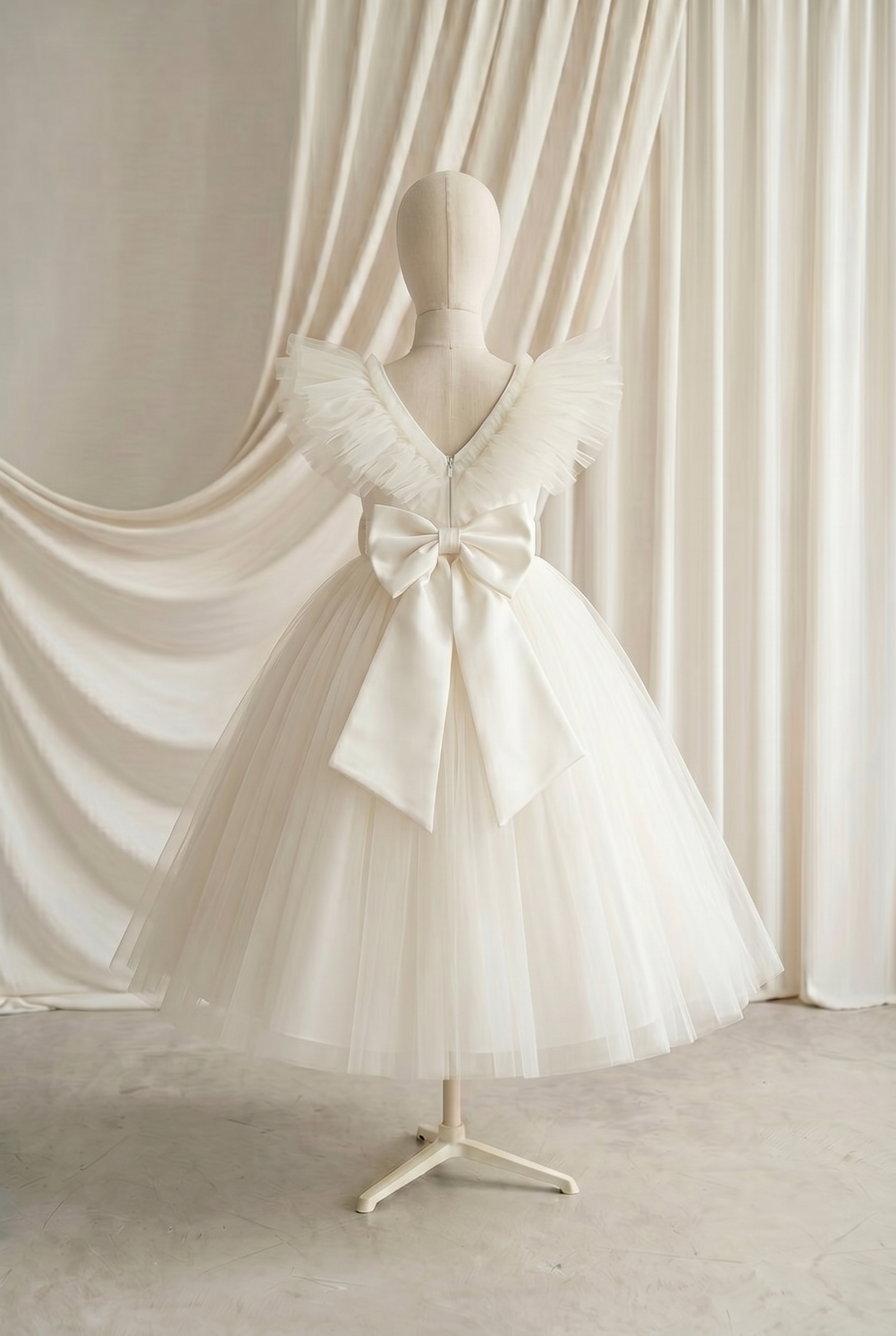 Mimi Flower Girl Dress in Ivory Tulle