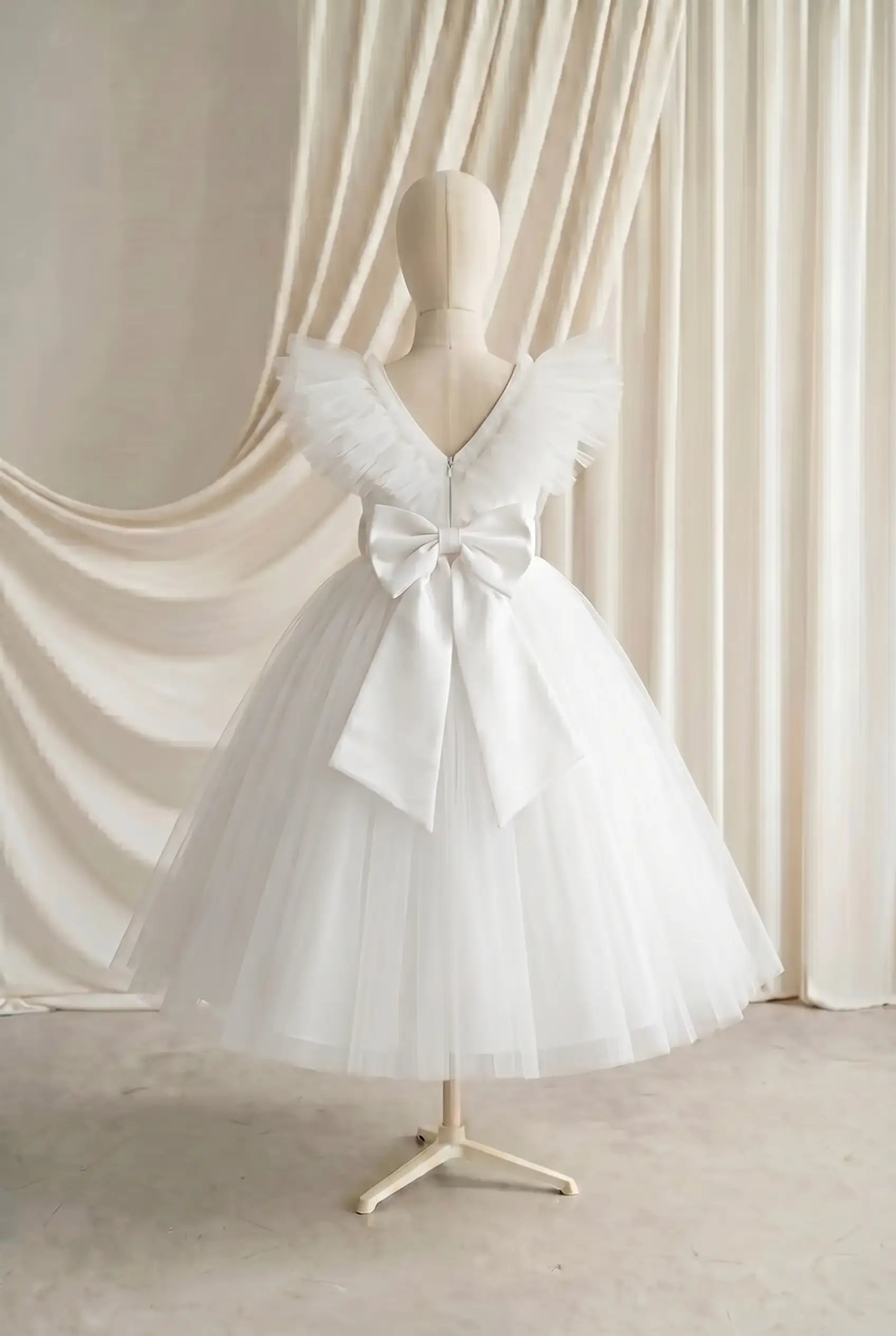 Mimi Flower Girl Dress in White Tulle