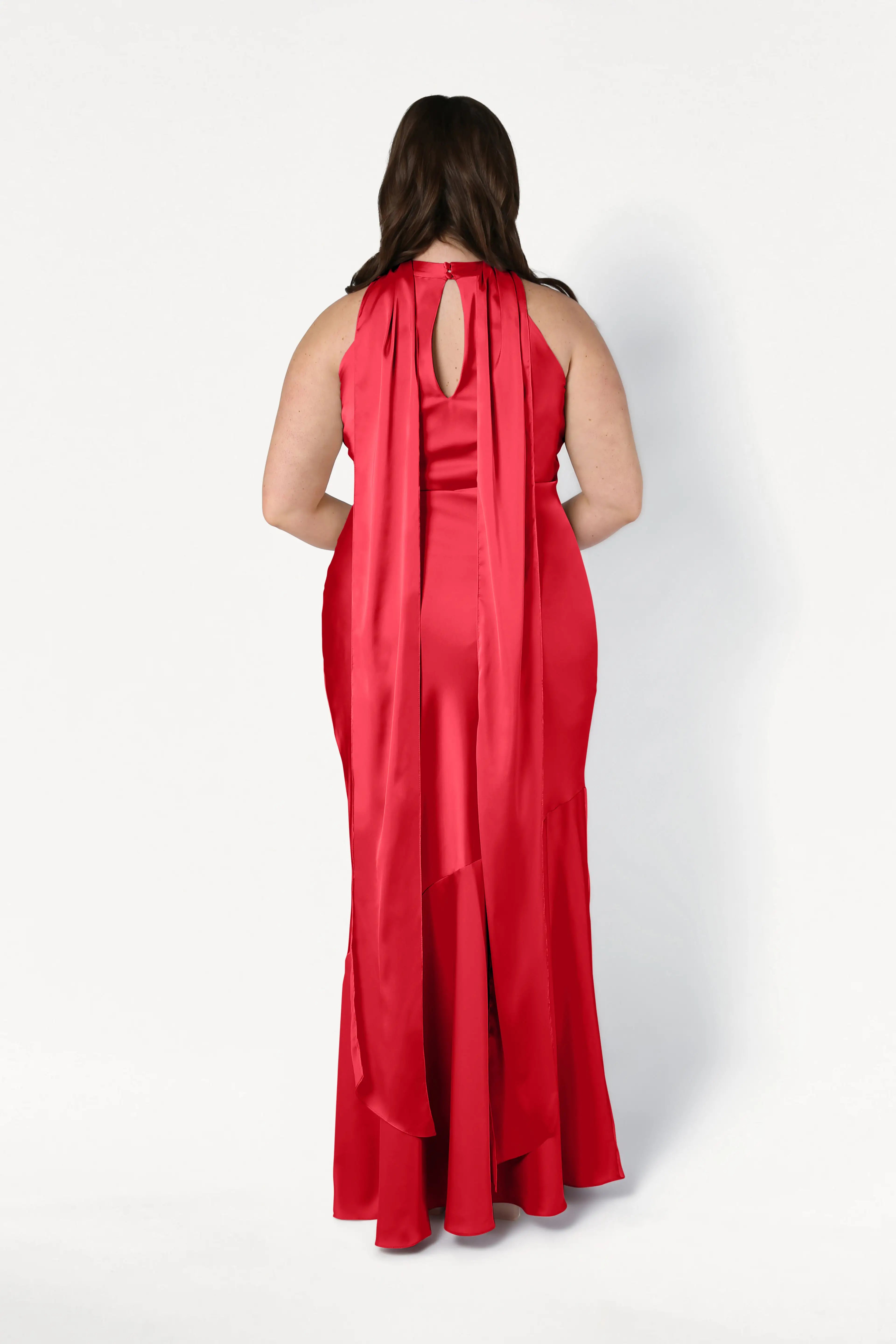 Mira Bridesmaid Dress in Ruby Satin