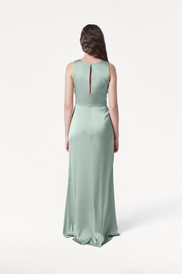 Nala Bridesmaid Dress in Sage Green Satin | TH&TH TH and TH Nala Bridesmaid Dress in Sage Green Satin | TH&TH TH and TH