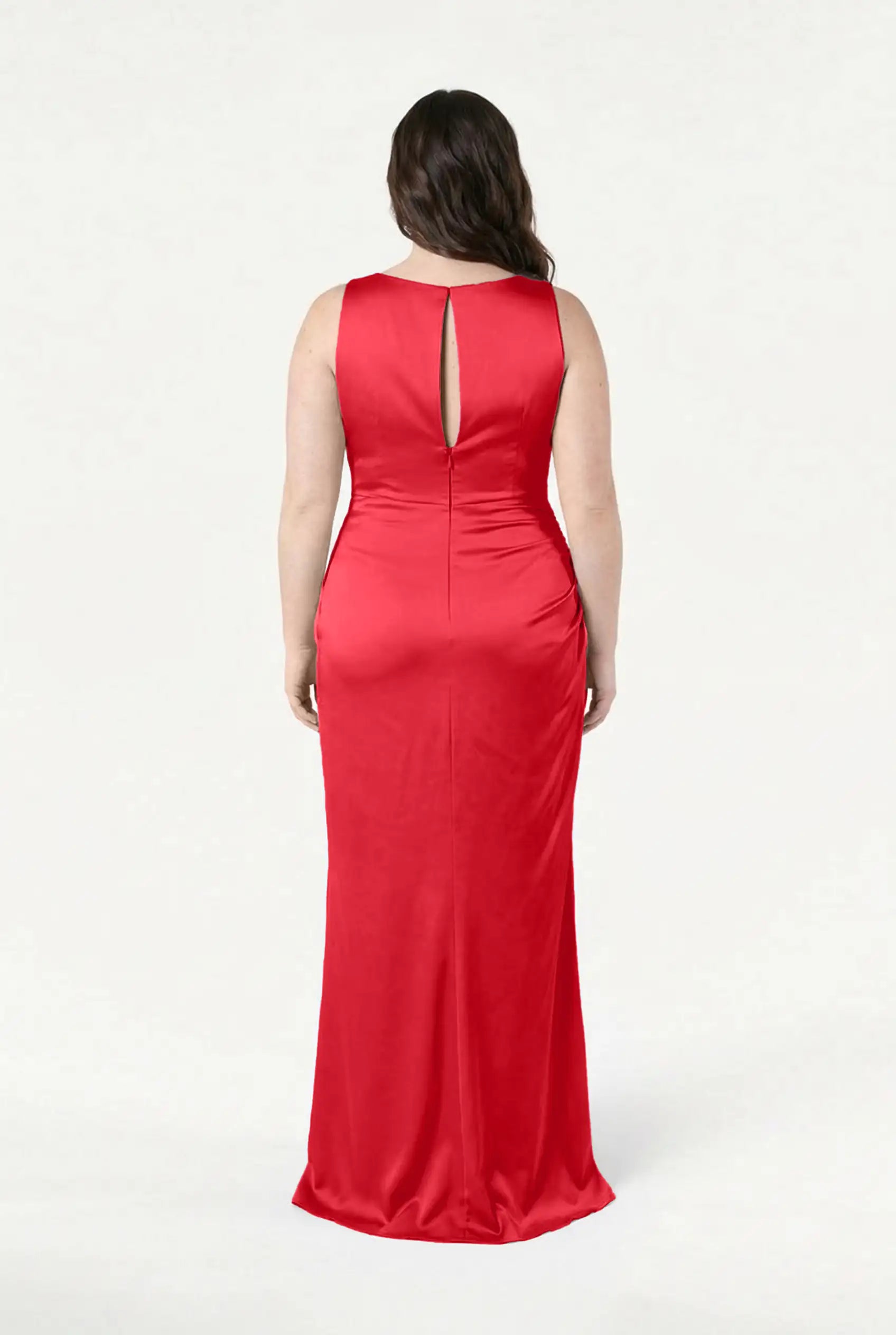 Nala Bridesmaid Dress in Ruby Satin