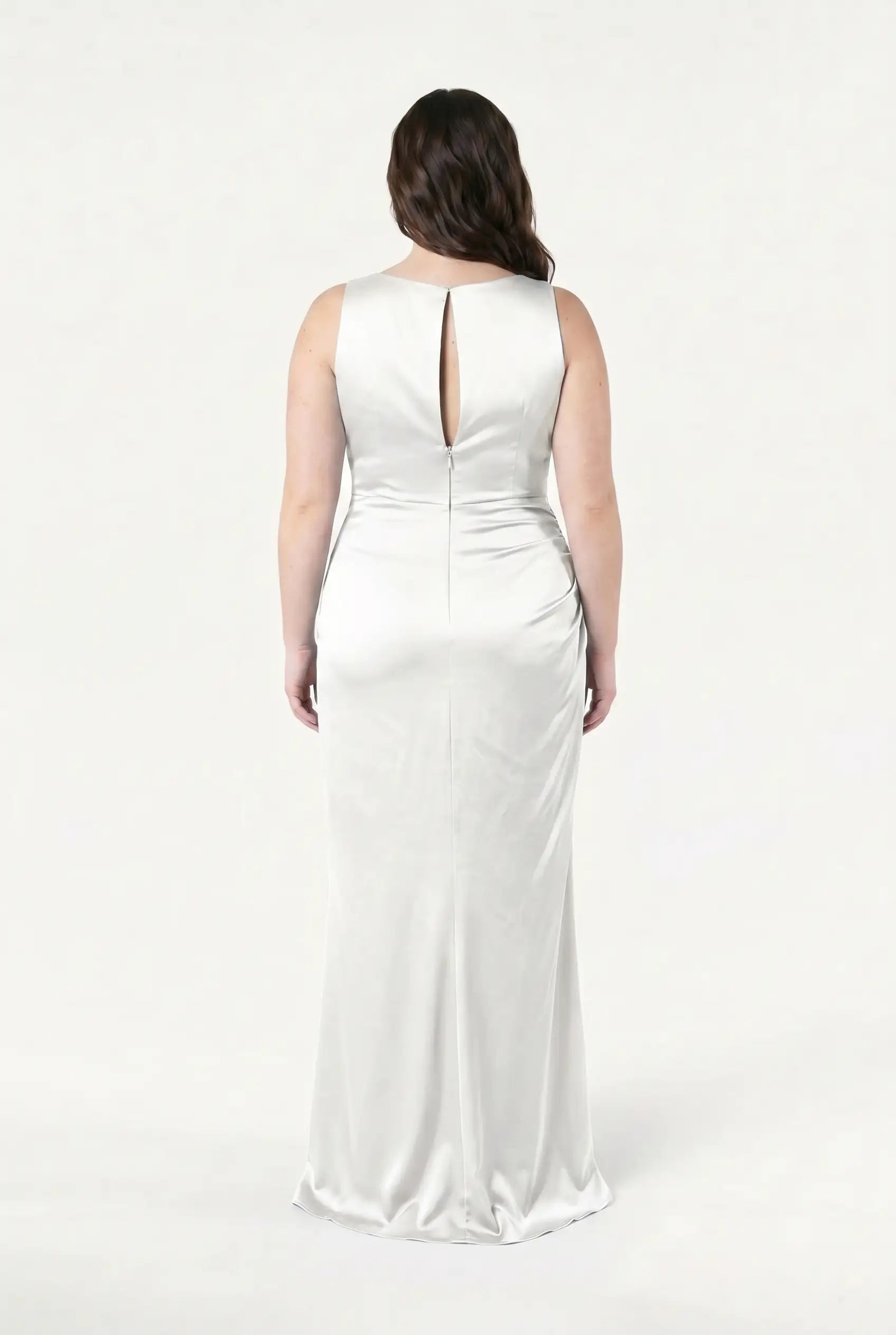 Nala Dress in Ivory Satin
