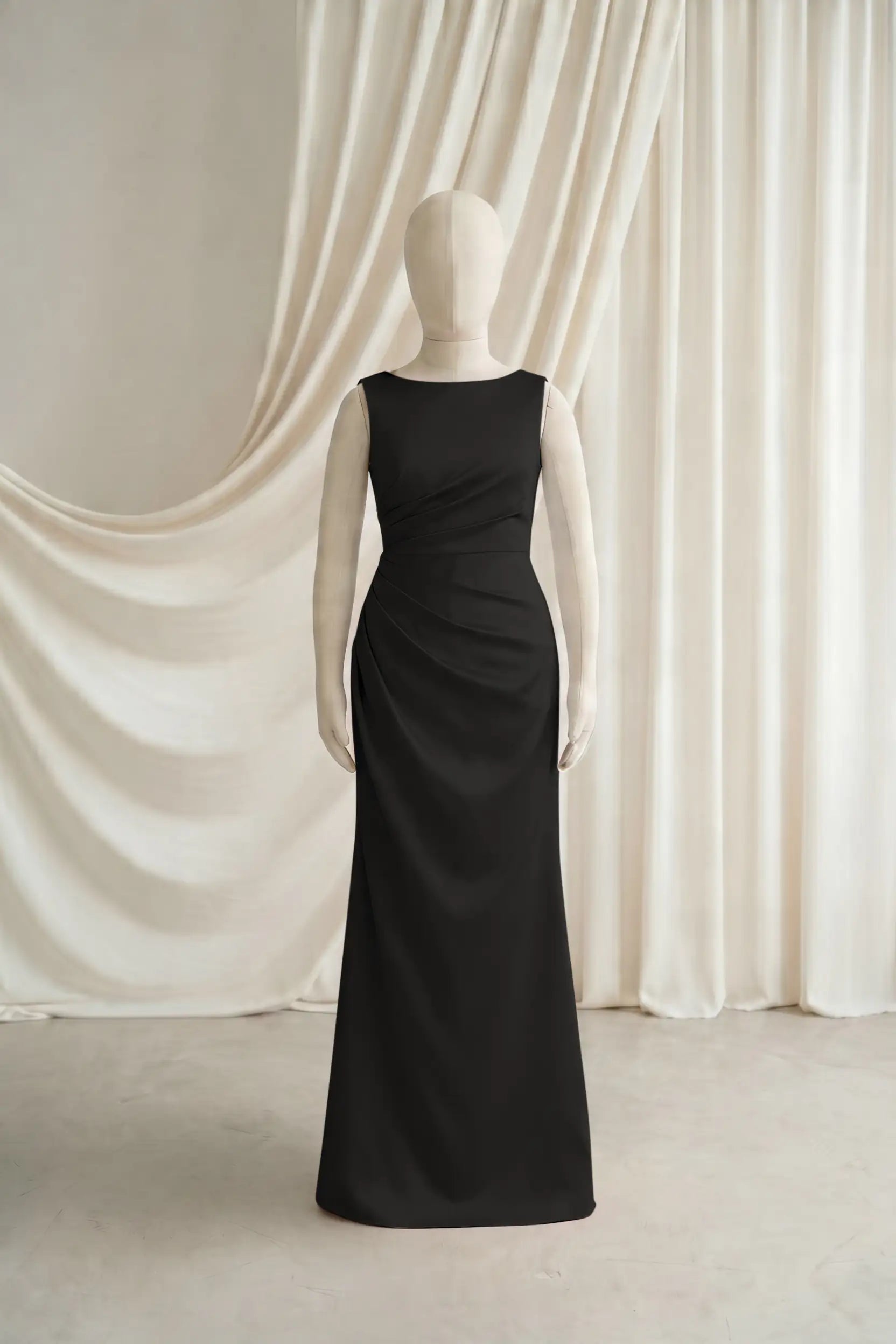 Nala Junior Bridesmaid Dress in Black Satin