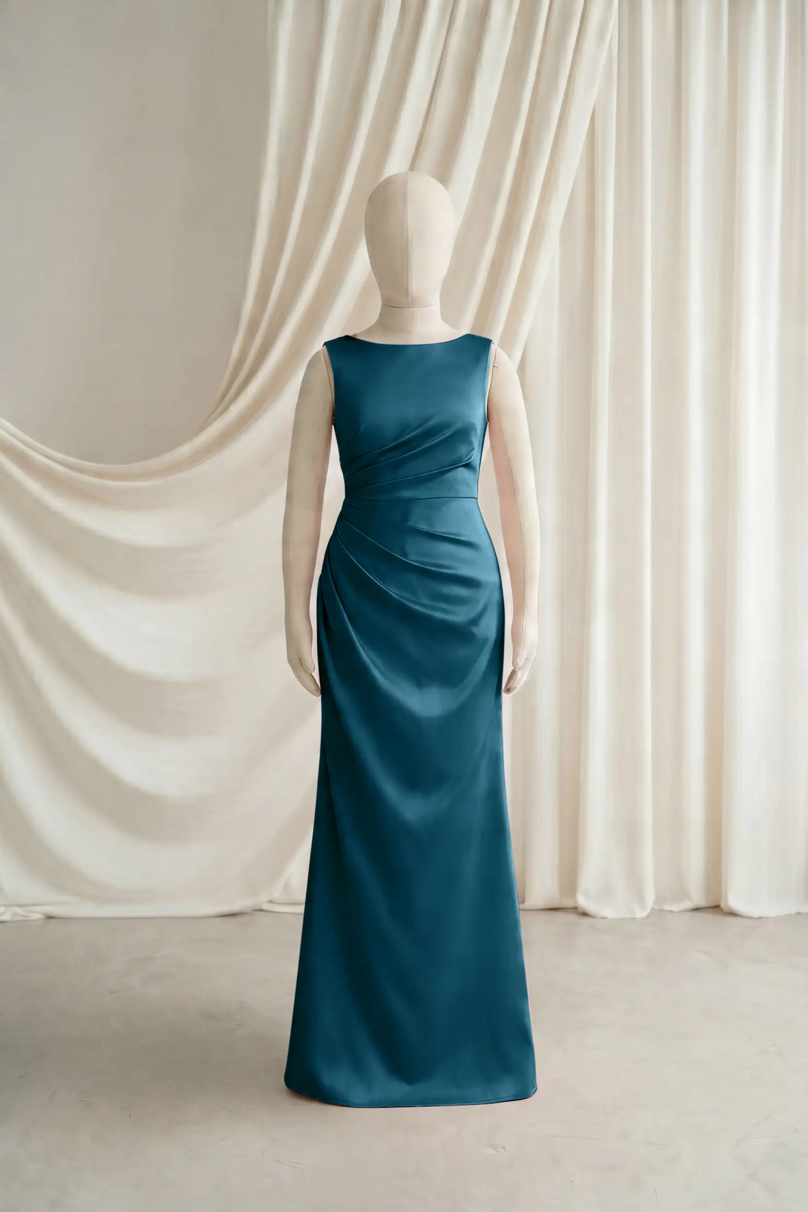 Nala Junior Bridesmaid Dress in Emerald Dawn Satin