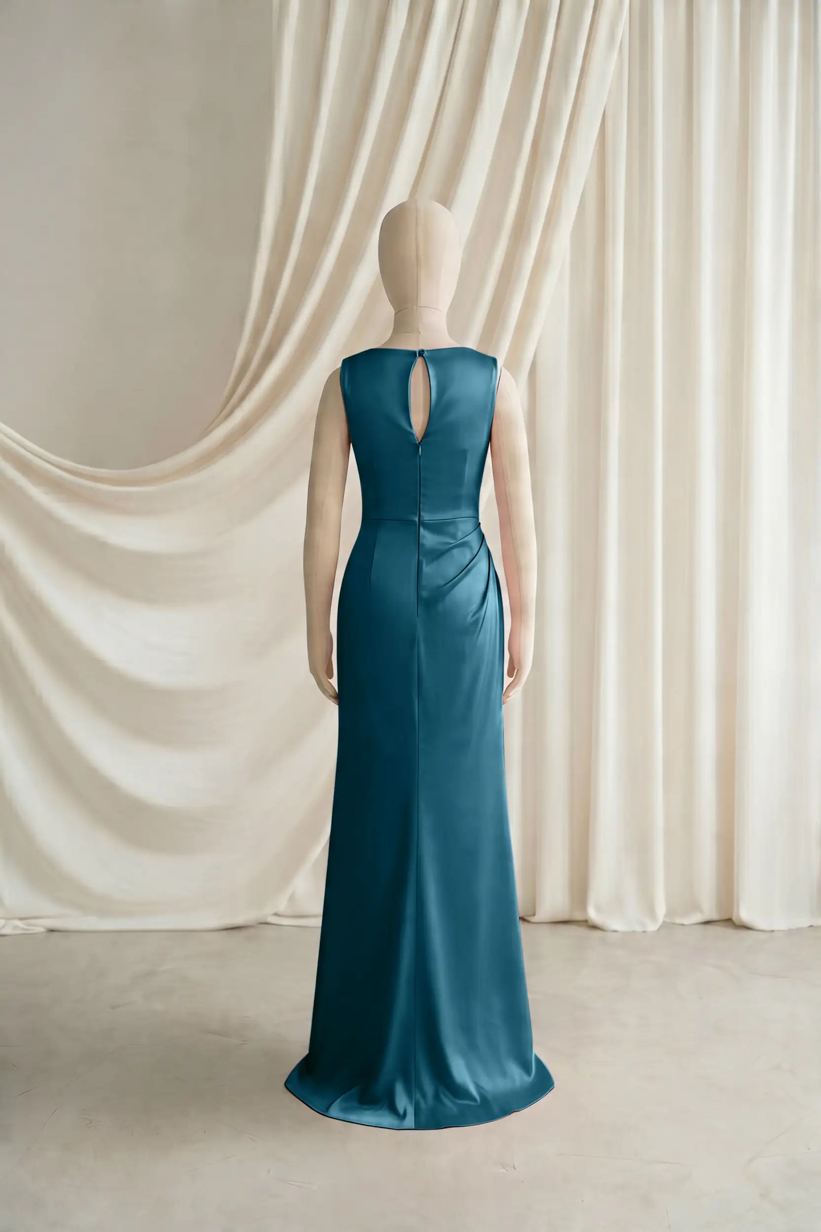 Nala Junior Bridesmaid Dress in Emerald Dawn Satin