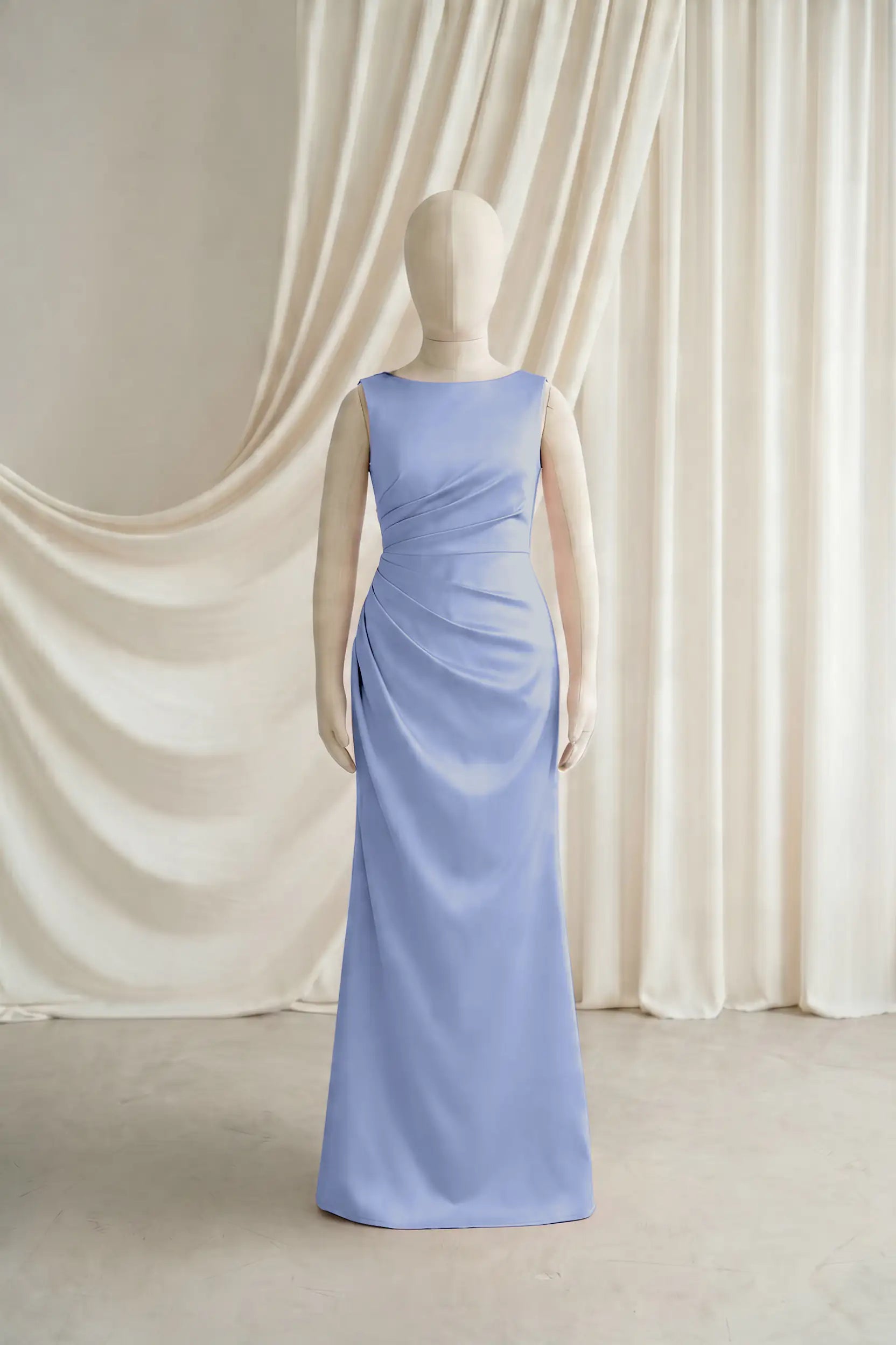 Nala Junior Bridesmaid Dress in French Blue Satin