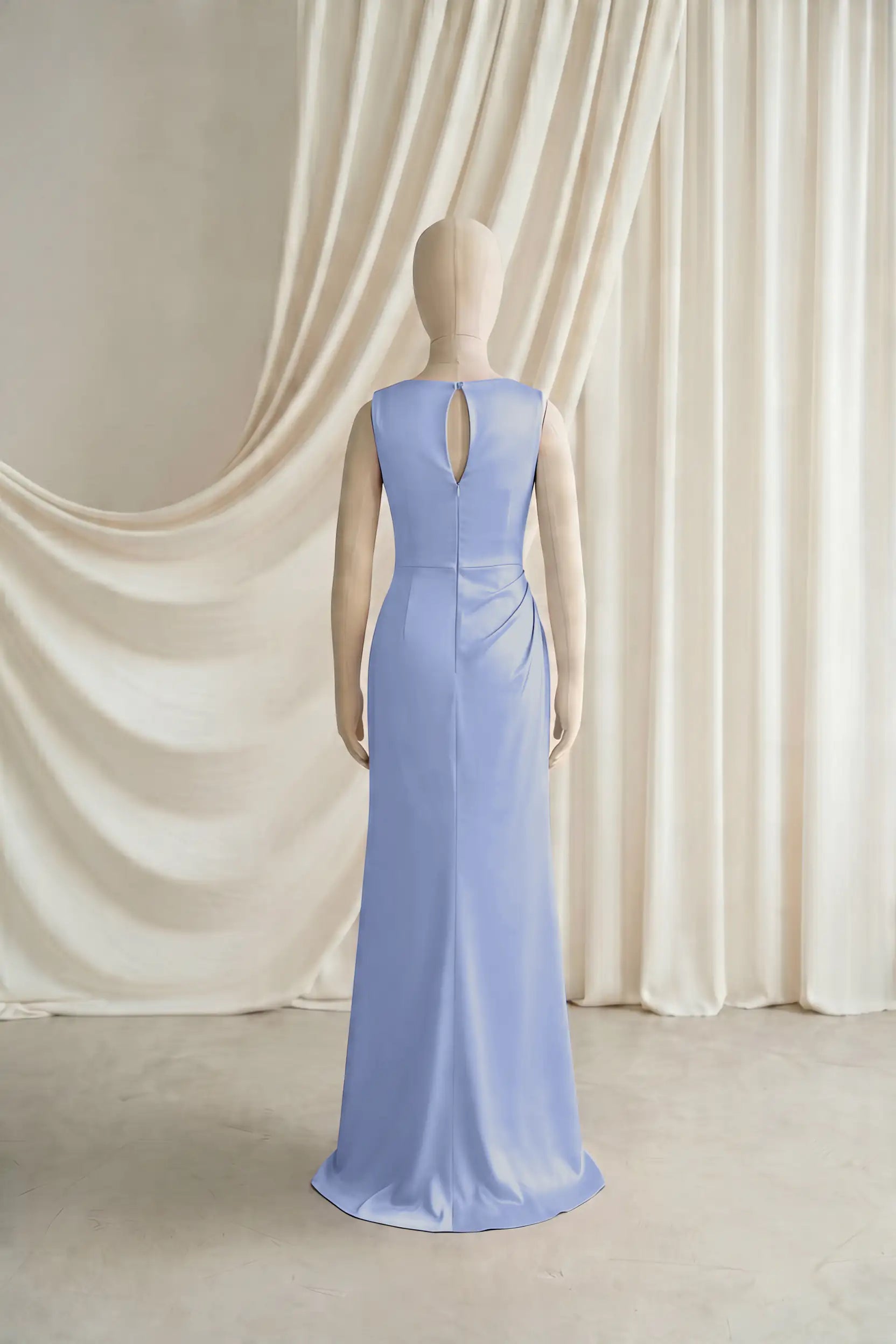 Nala Junior Bridesmaid Dress in French Blue Satin