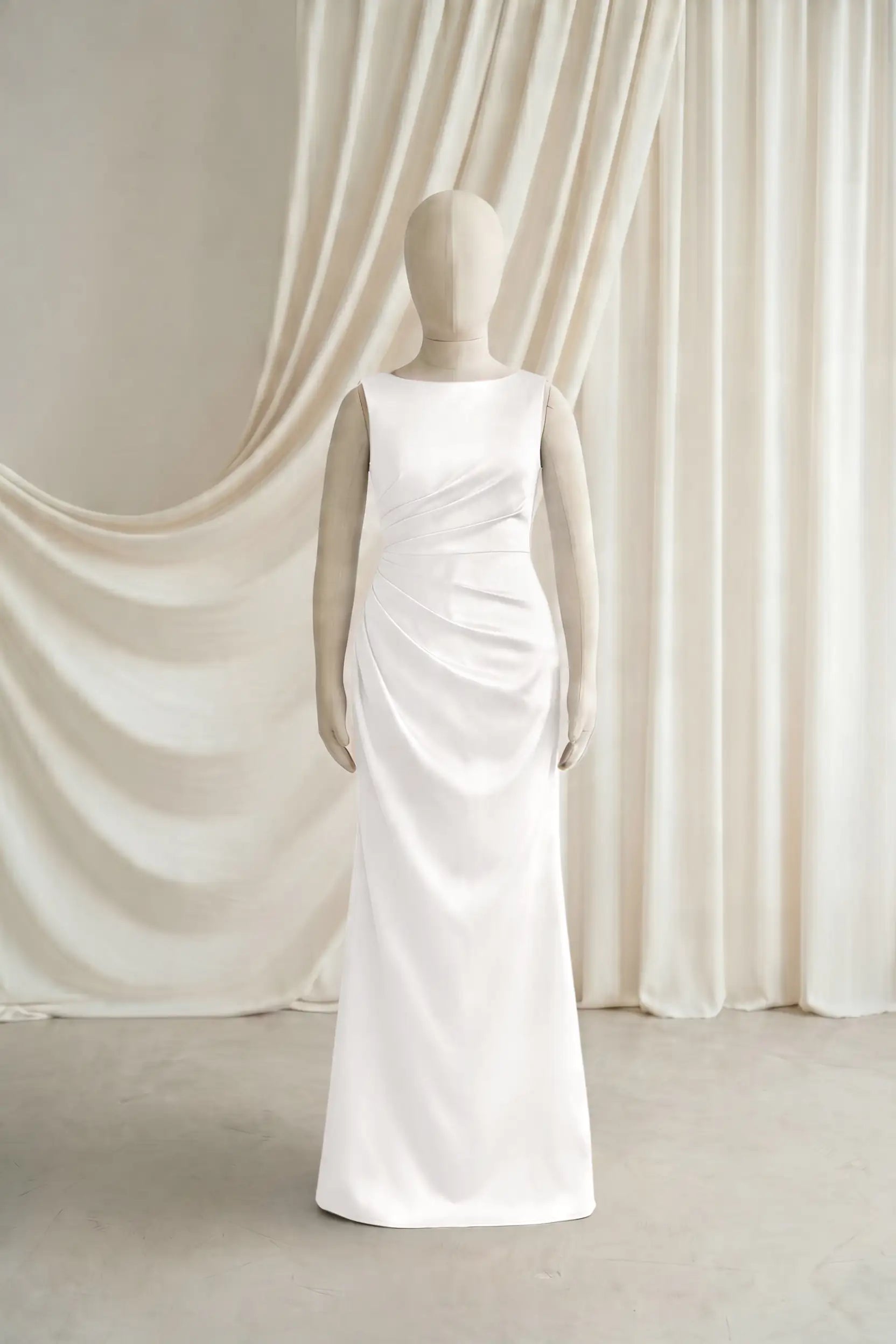 Nala Junior Bridesmaid Dress in Ivory Satin
