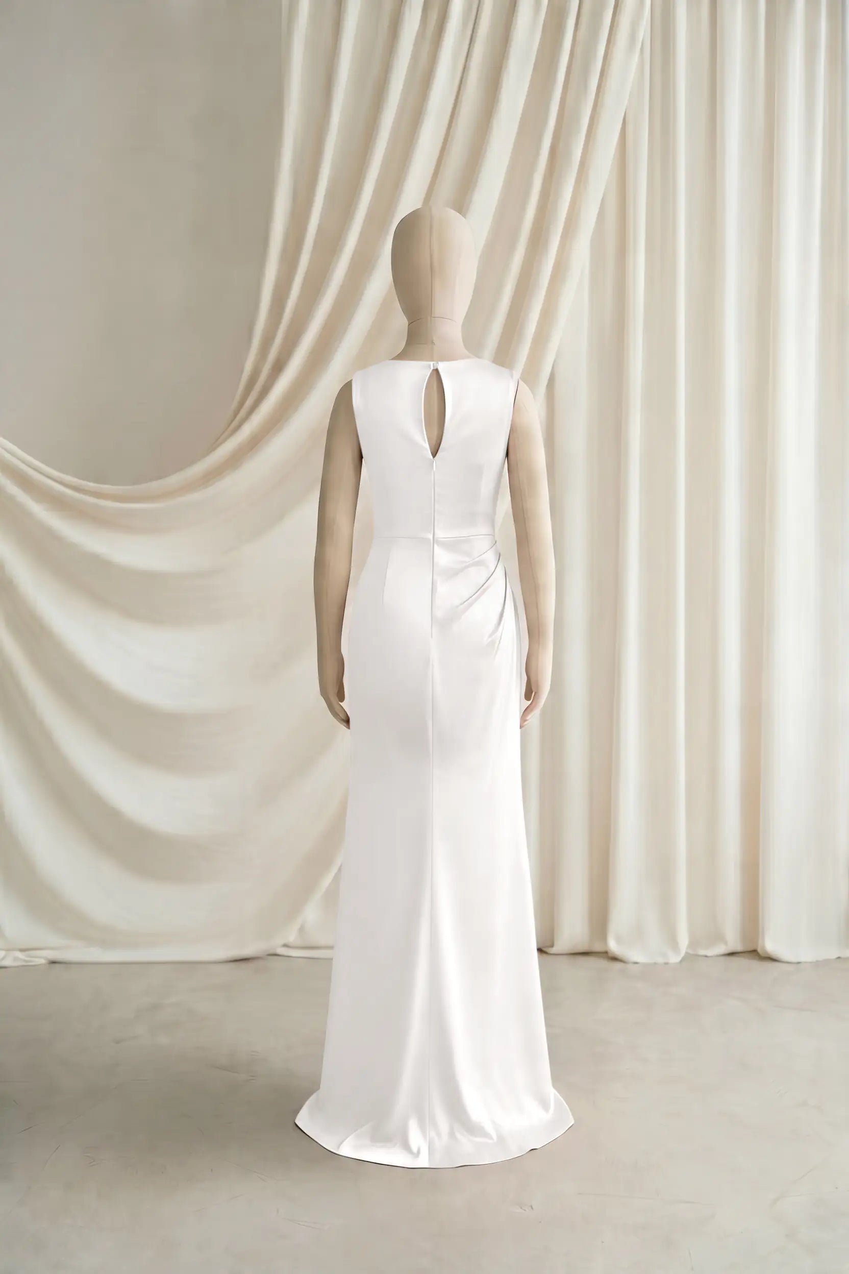 Nala Junior Bridesmaid Dress in Ivory Satin