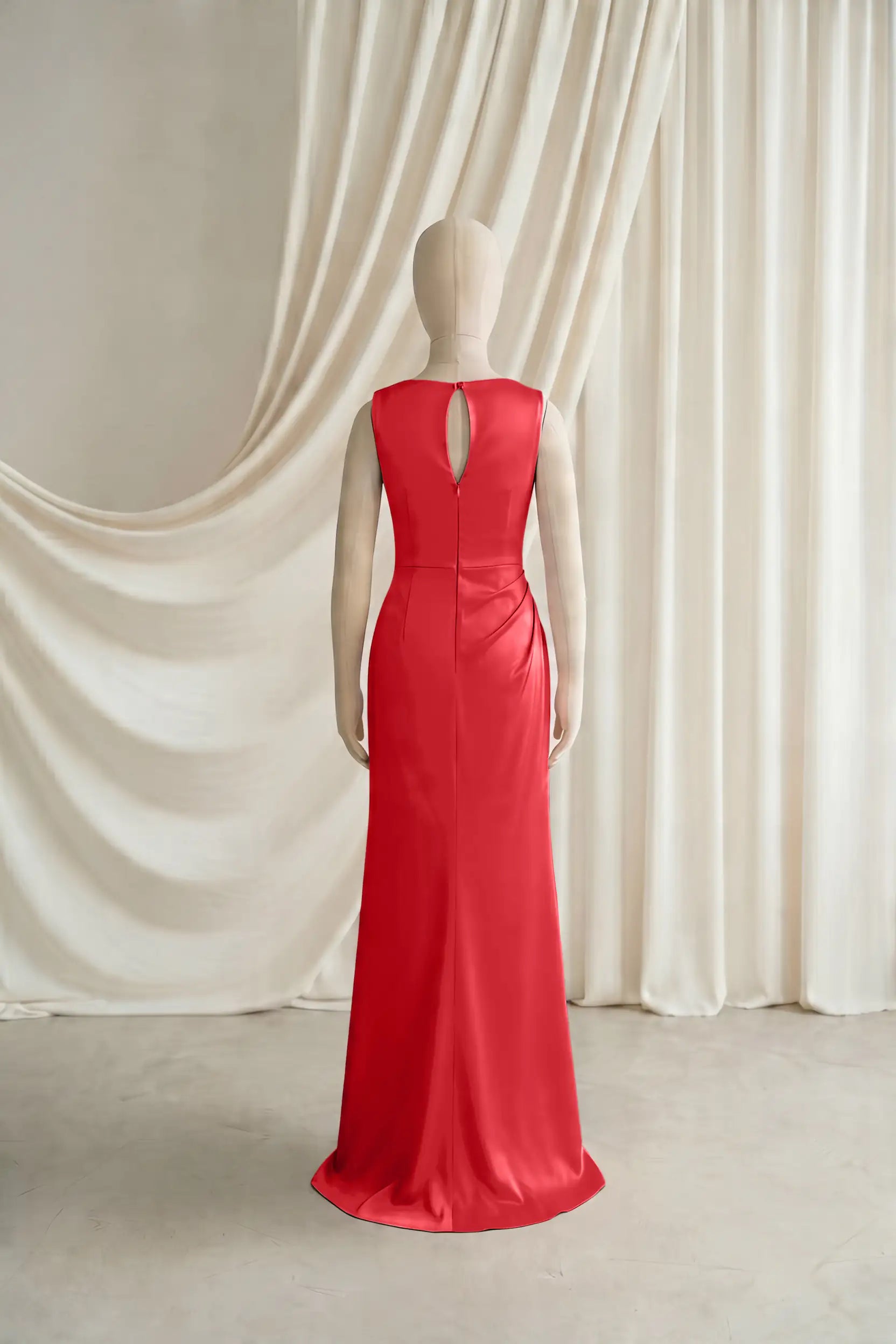 Nala Junior Bridesmaid Dress in Ruby Satin