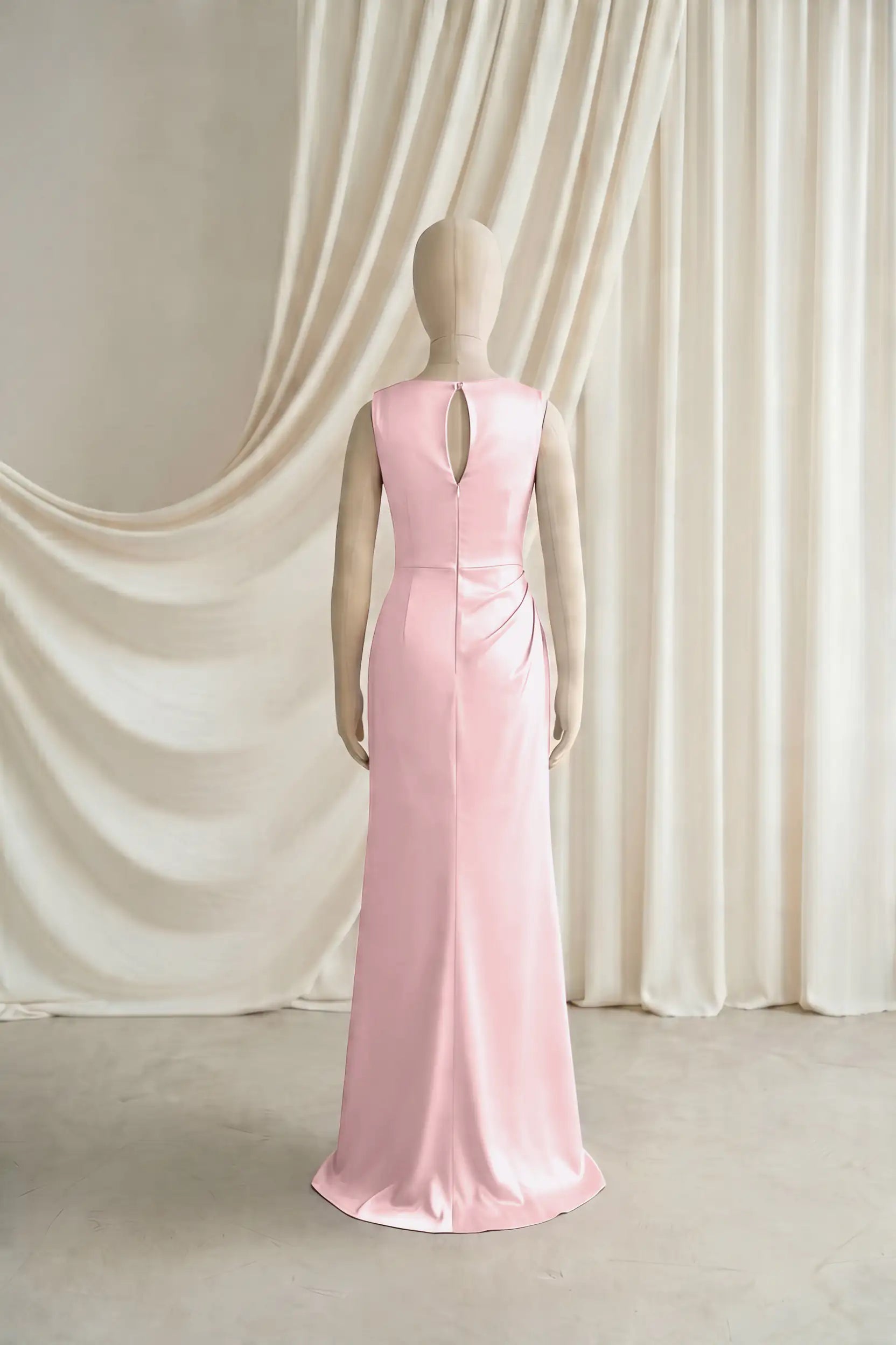 Nala Junior Bridesmaid Dress in Smoked Blush Satin