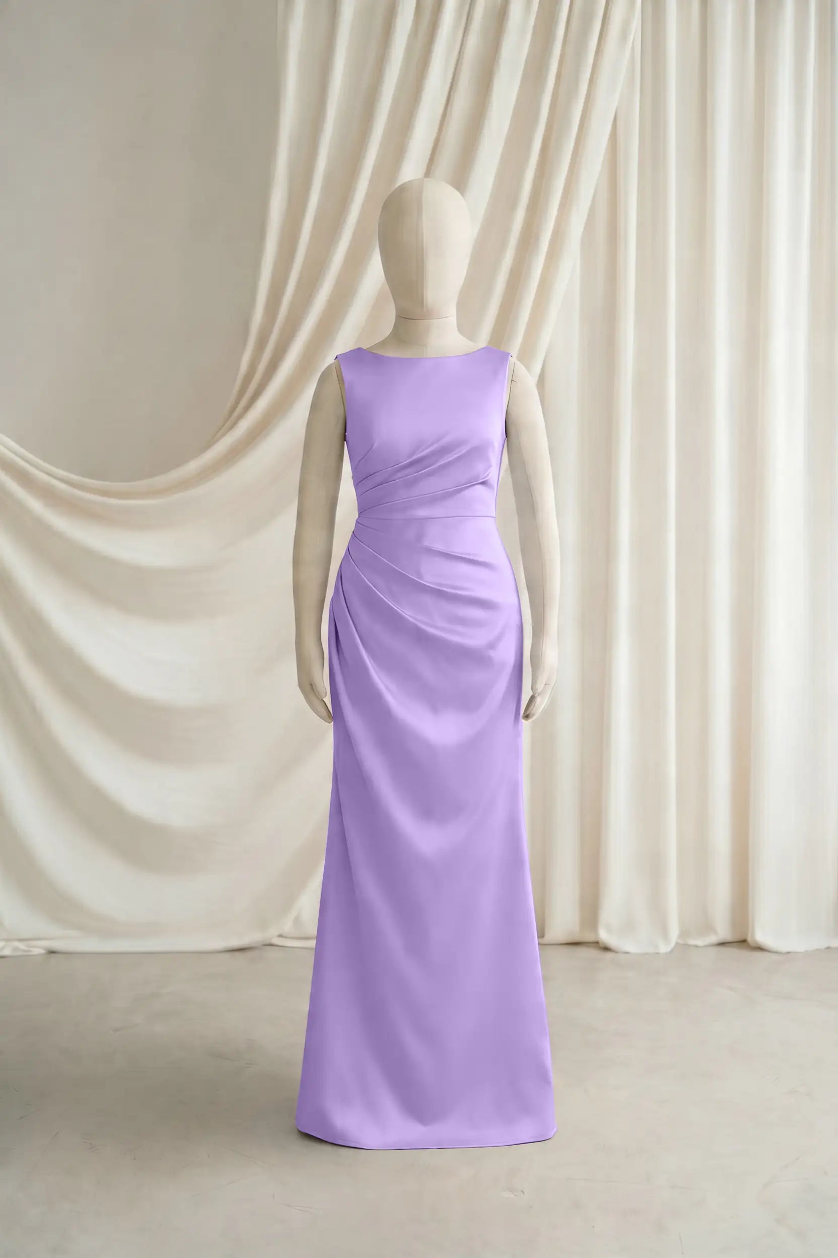 Nala Junior Bridesmaid Dress in Violet Satin