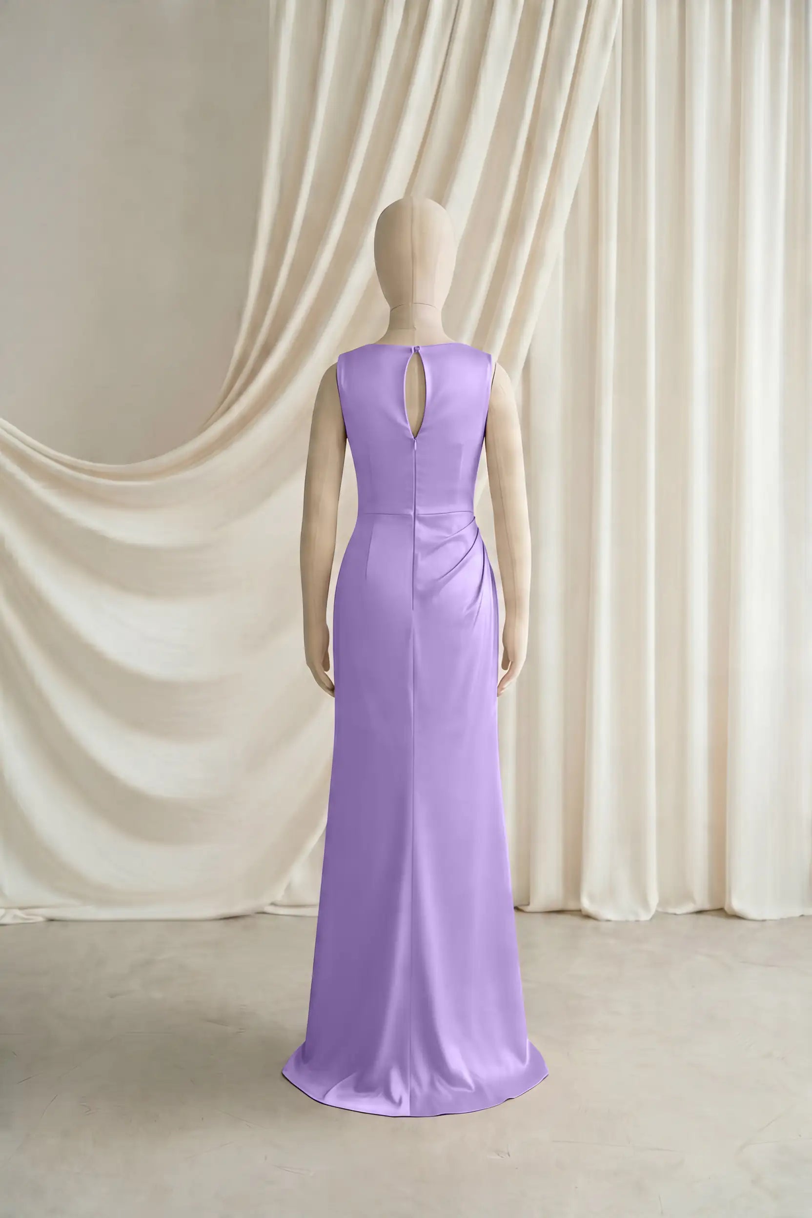 Nala Junior Bridesmaid Dress in Violet Satin