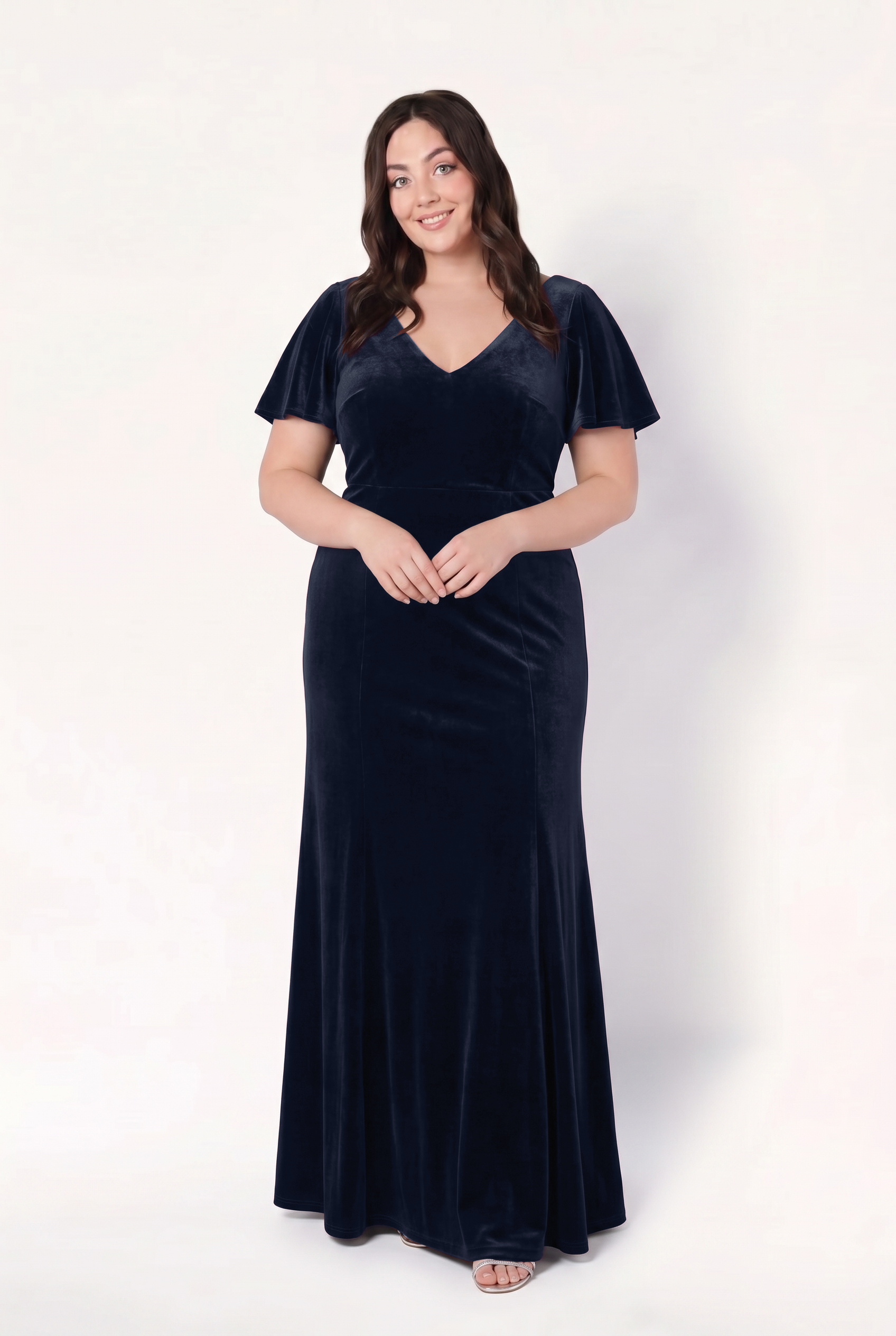 Celeste Velvet Bridesmaid Dress in Navy