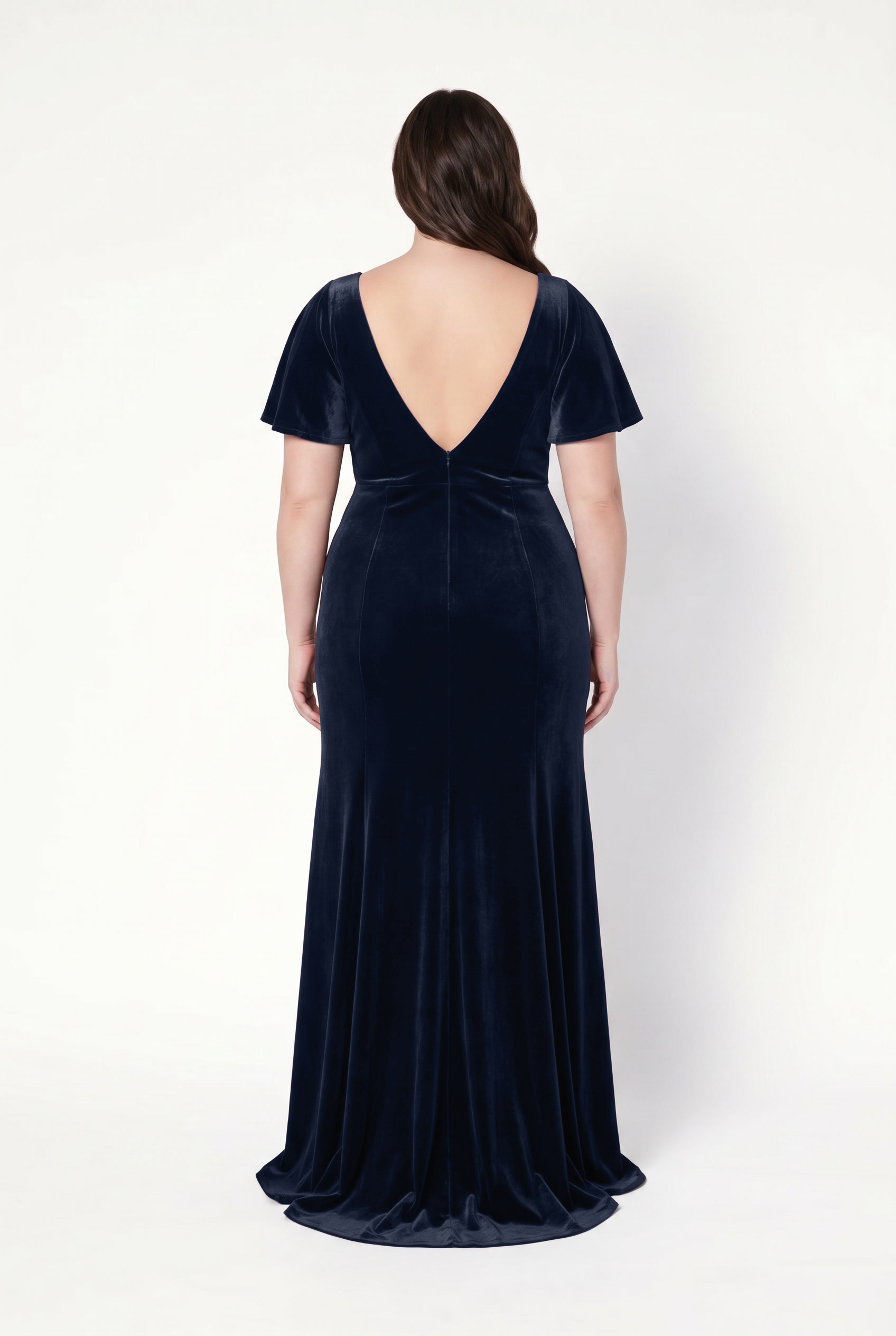 Celeste Velvet Bridesmaid Dress in Navy