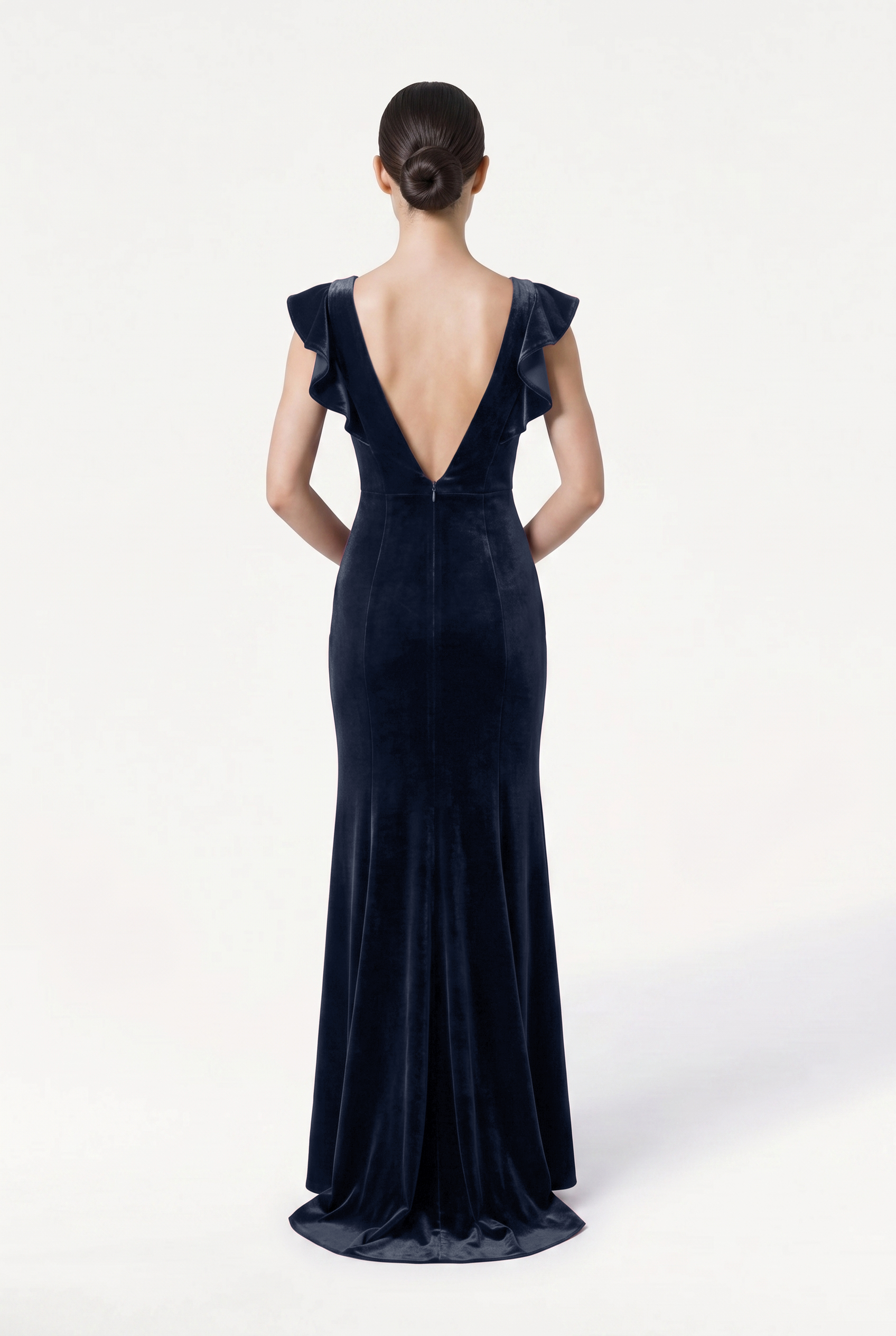 TH&TH Cecelia Velvet Bridesmaid Dress in Navy TH&TH Cecelia Velvet Bridesmaid Dress in Navy