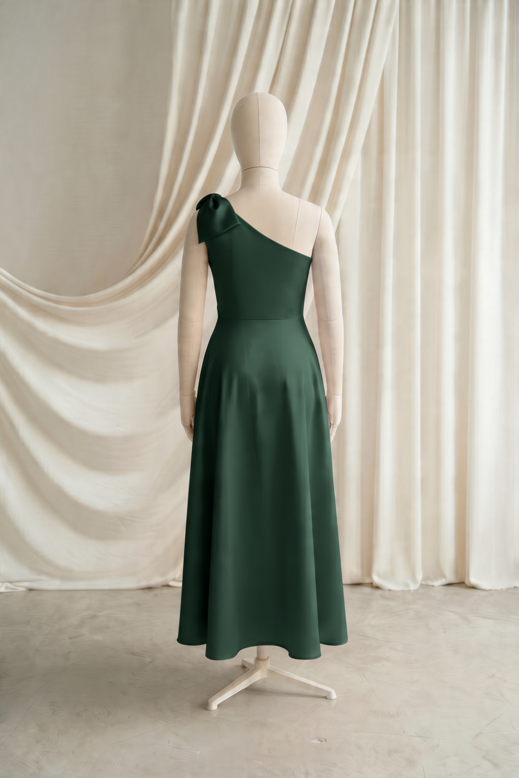 Zara Junior Bridesmaid Dress in Olive Grove Satin