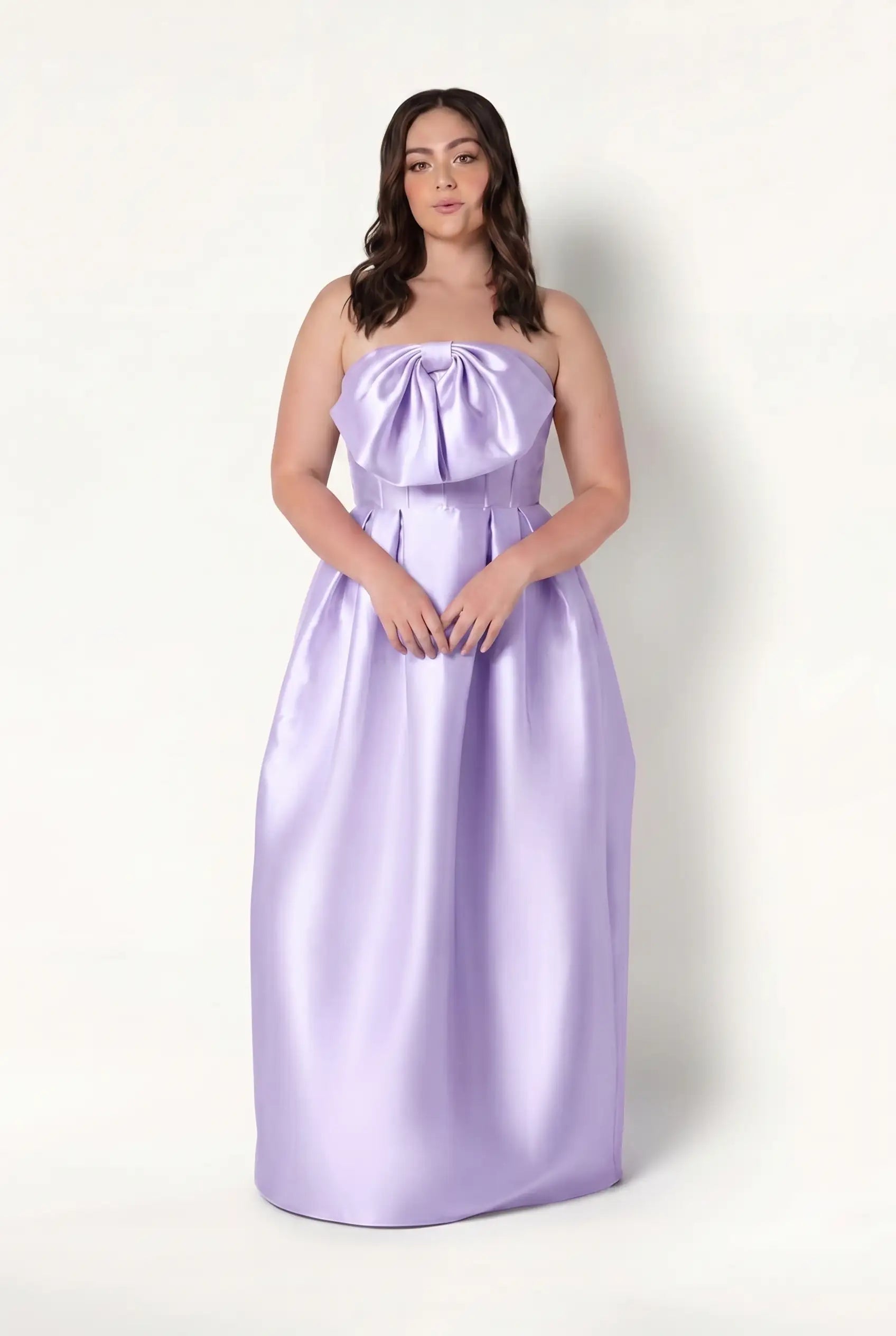 Ophelia Bridesmaid Dress in Lilac Mist Satin Twill