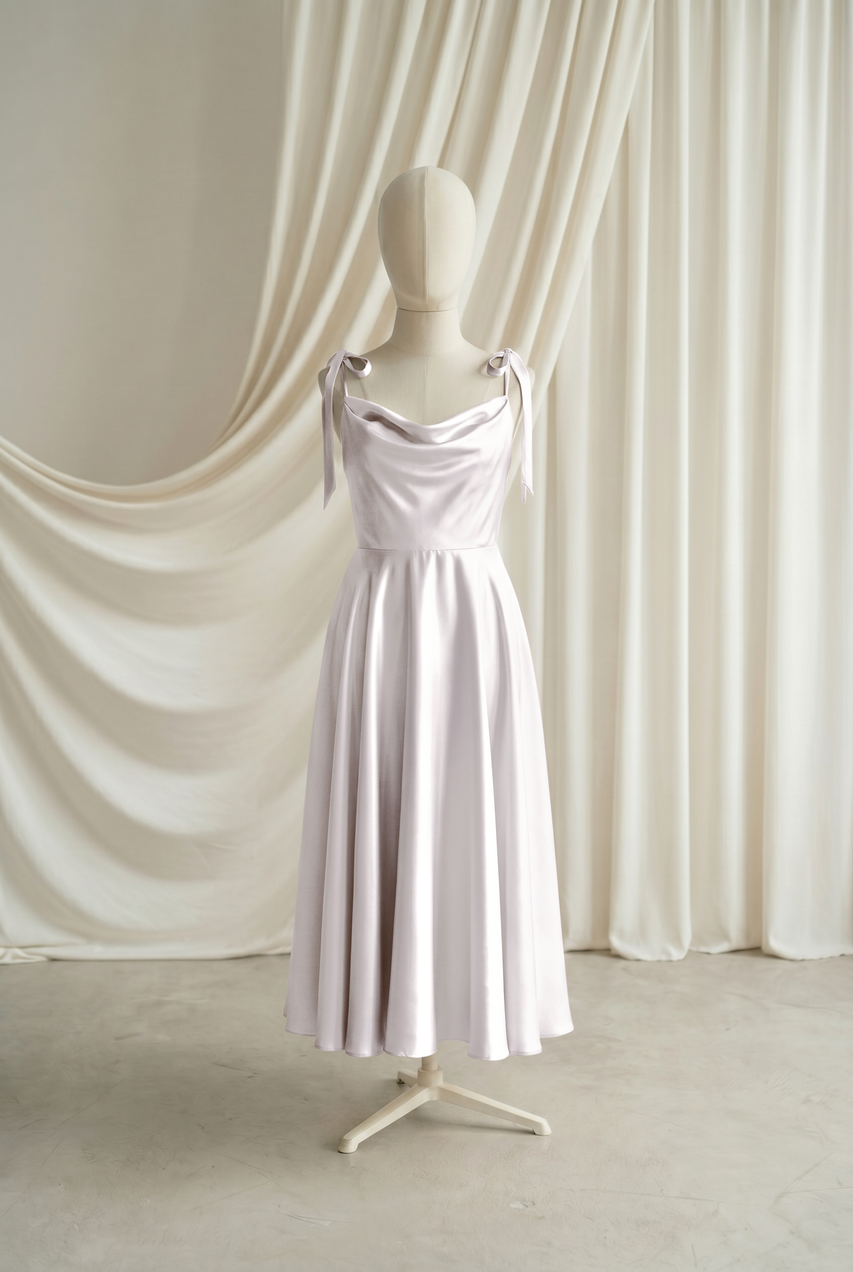 Tilly Junior Bridesmaid Dress in Oyster Satin