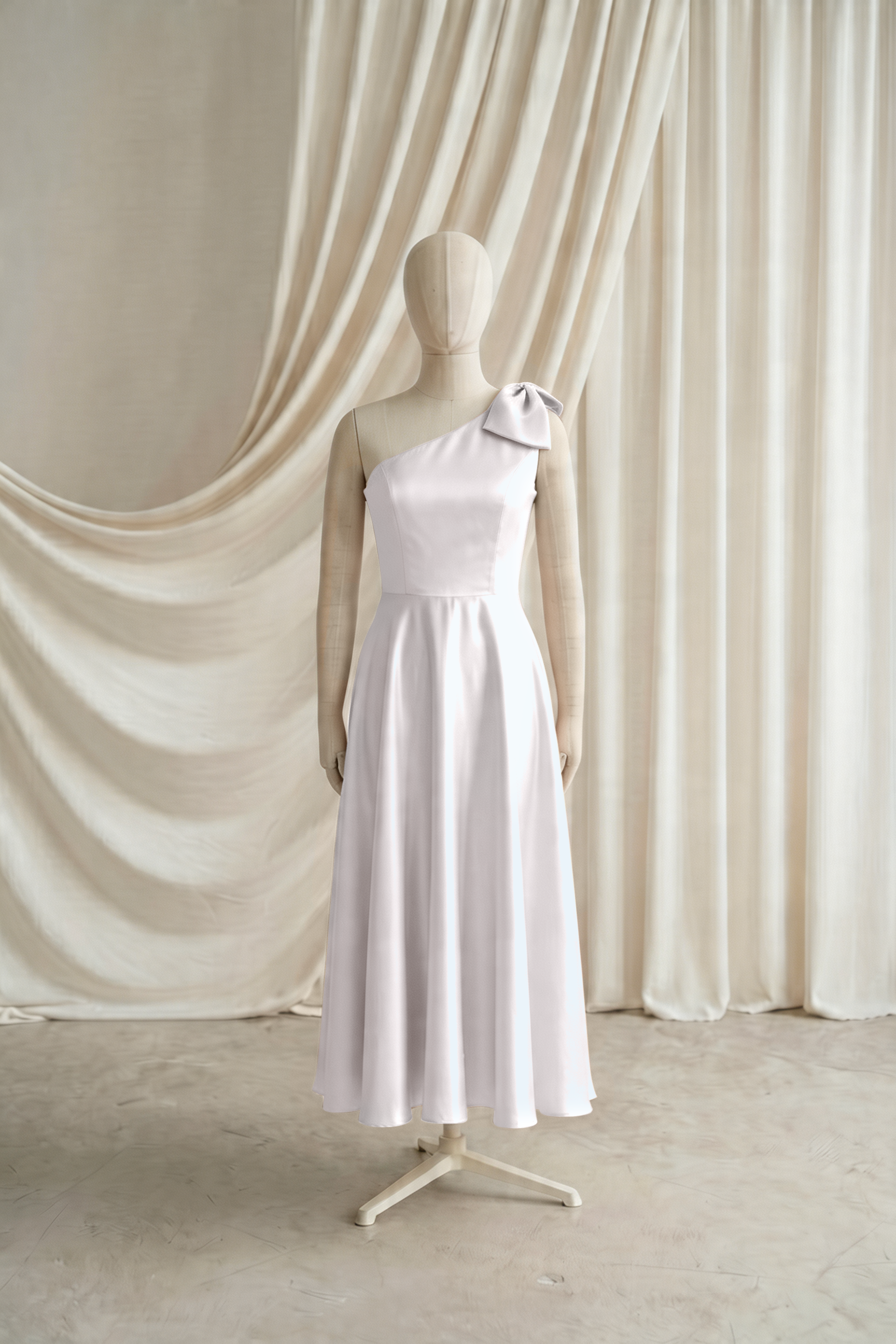 Zara Junior Bridesmaid Dress in Oyster Satin