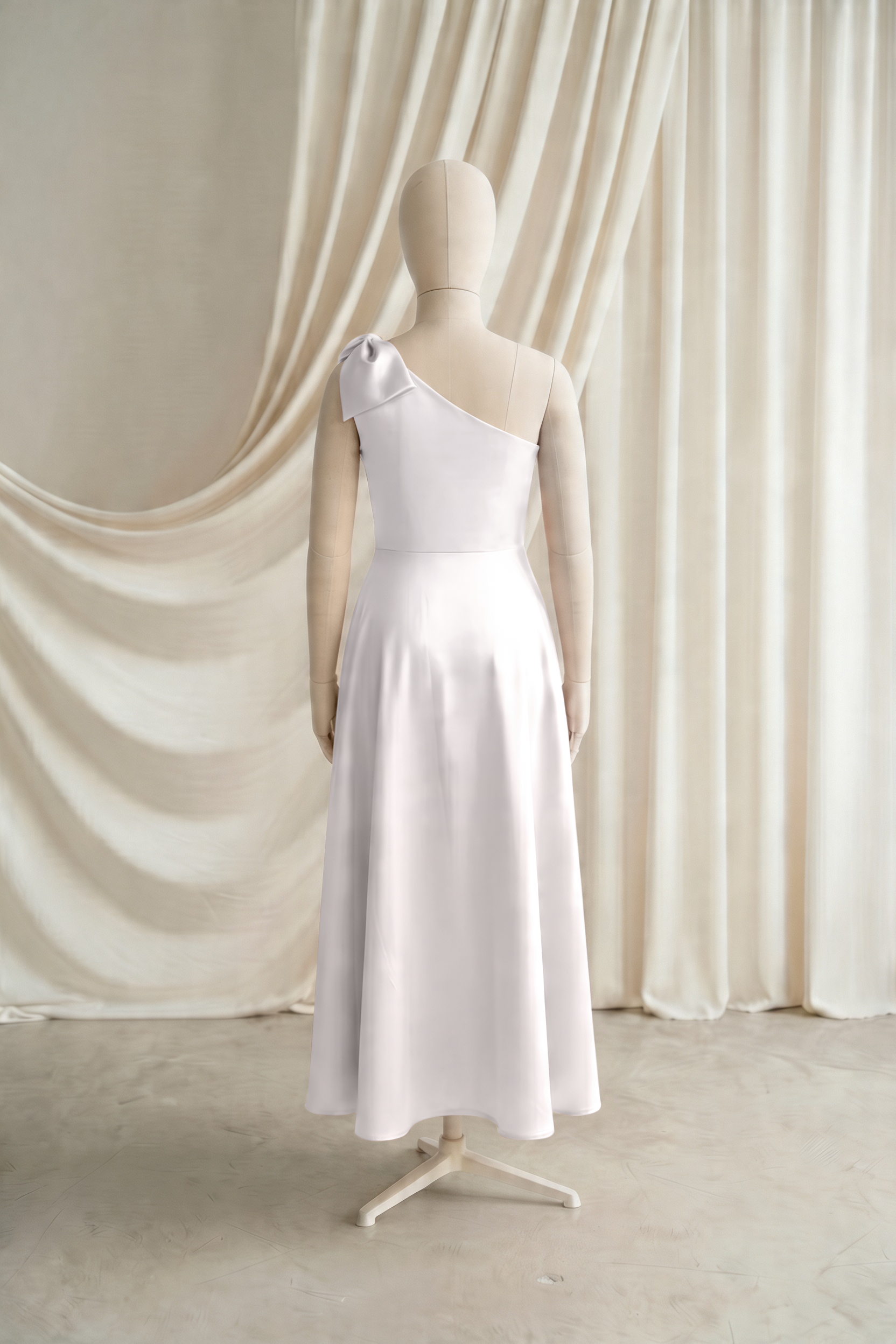 Zara Junior Bridesmaid Dress in Oyster Satin