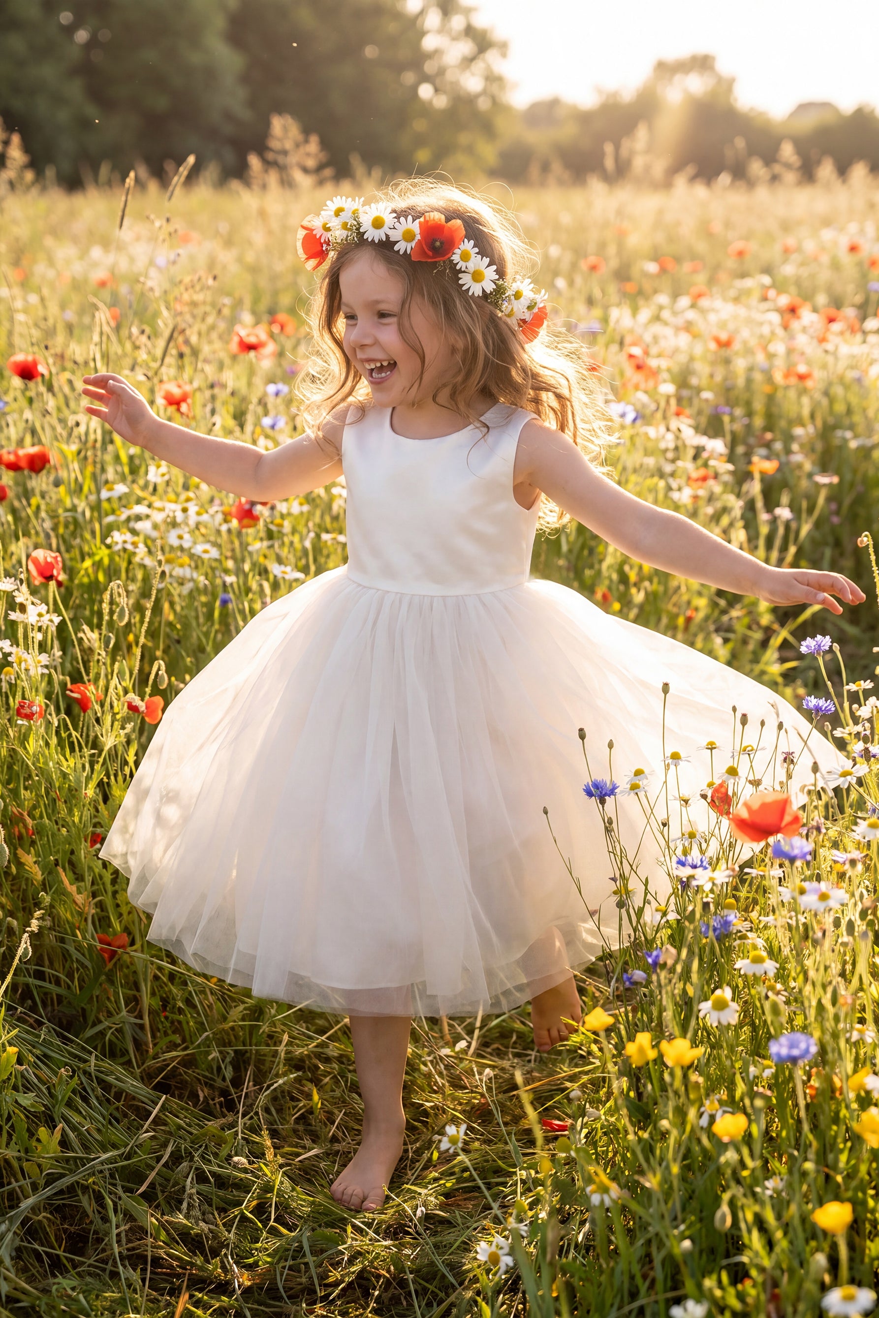 Paige Flower Girl Dress in Ivory