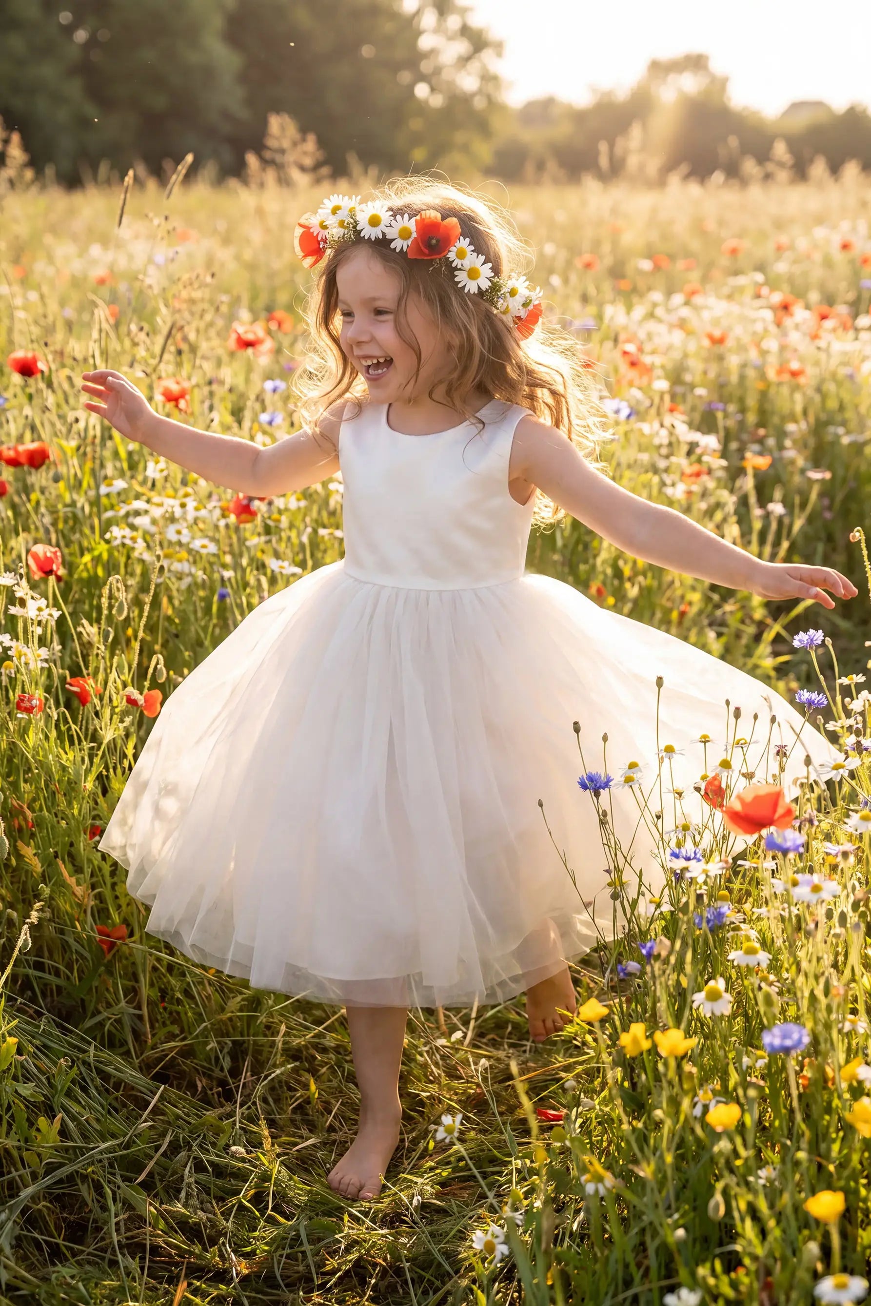 Paige Flower Girl Dress in Ivory