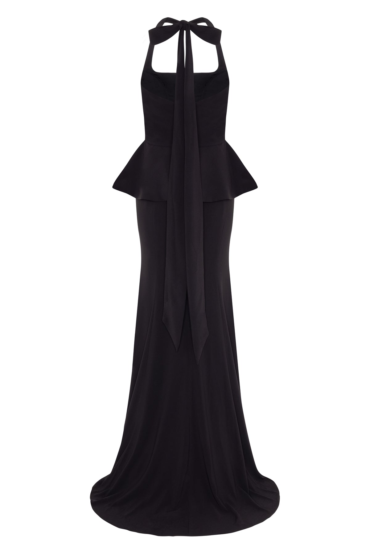 Peony Bridesmaid Dress in Black Moss Crepe
