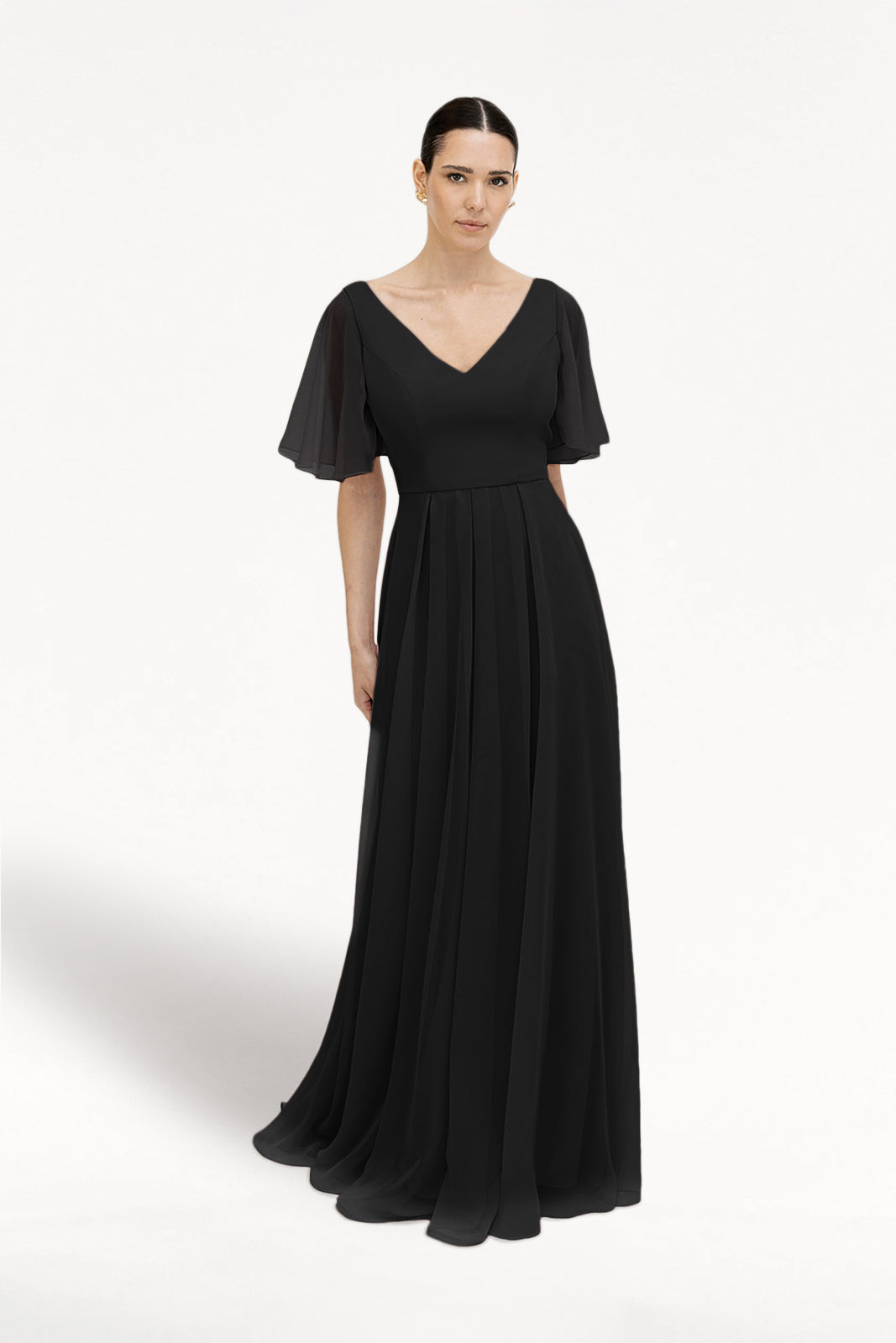 Phoebe Bridesmaid Dress In Black Chiffon