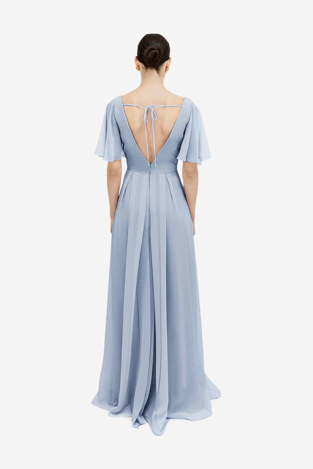 TH&TH Phoebe Bridesmaid Dress In Dusty Blue Chiffon TH and TH TH&TH Phoebe Bridesmaid Dress In Dusty Blue Chiffon TH and TH
