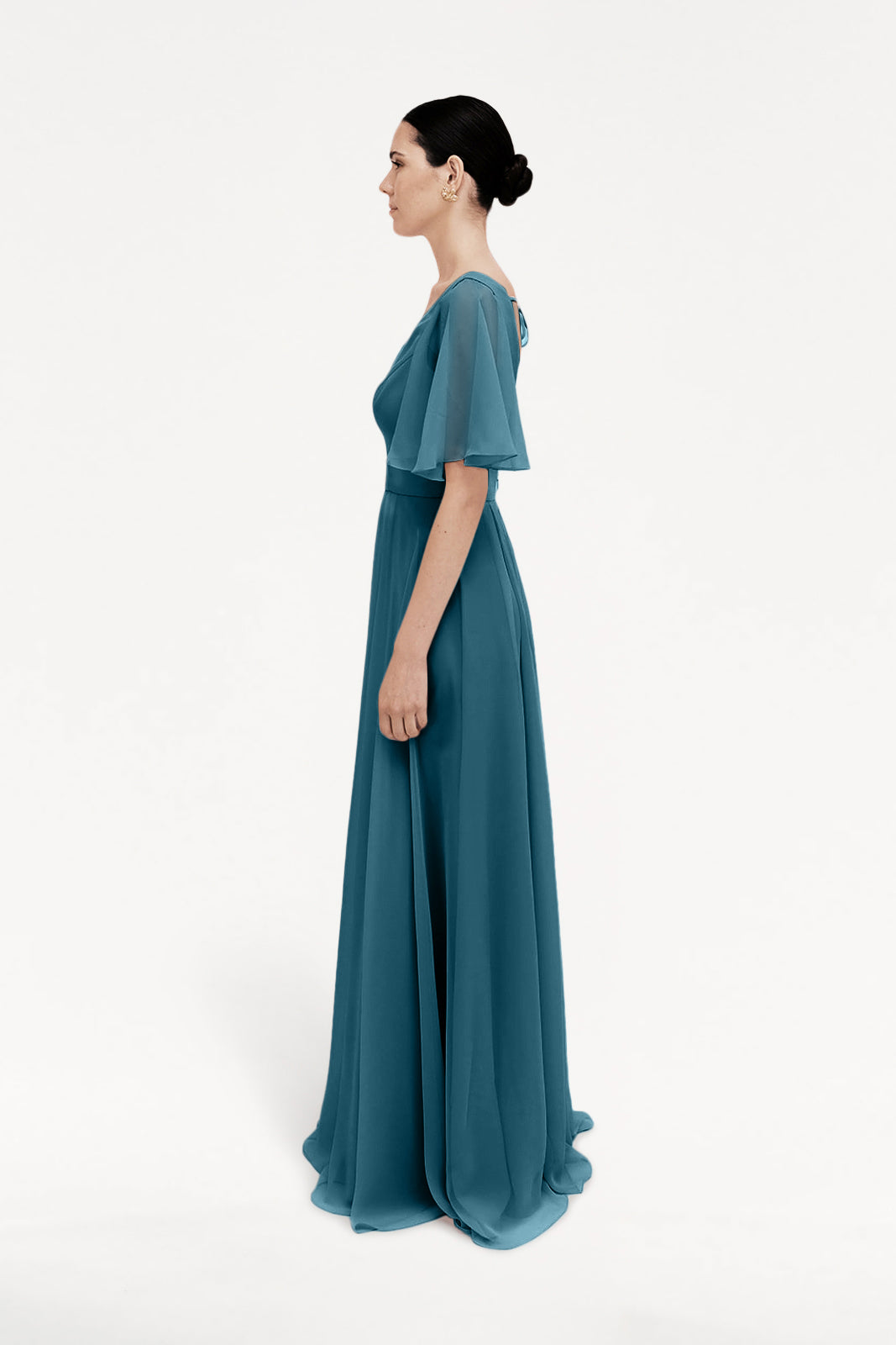 TH&TH Phoebe Bridesmaid Dress In Emerald Dawn Chiffon TH&TH Phoebe Bridesmaid Dress In Emerald Dawn Chiffon