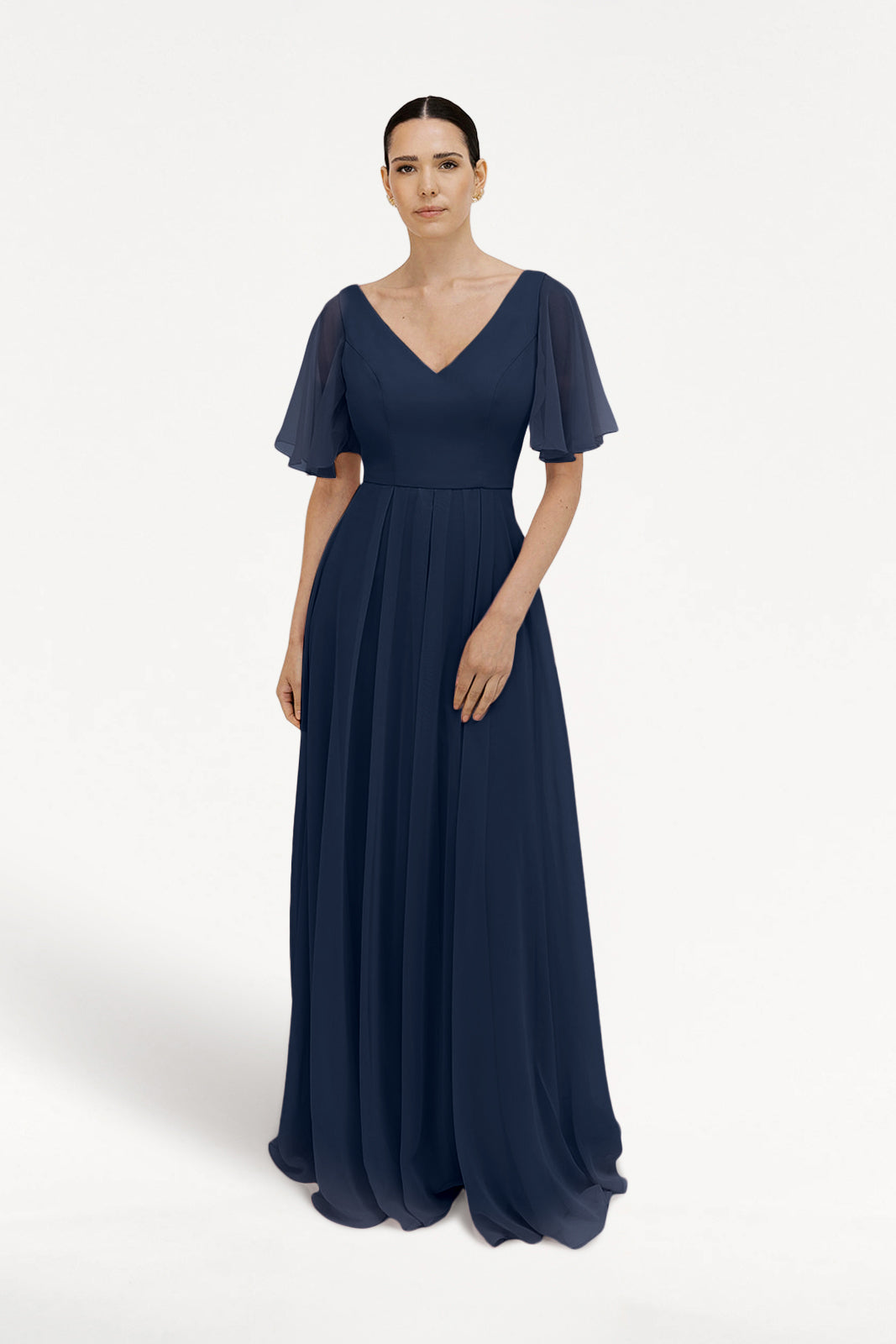 Phoebe Bridesmaid Dress In Navy Chiffon