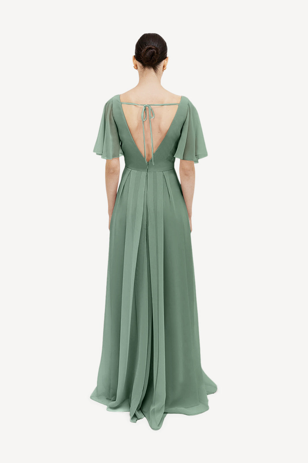 TH&TH Phoebe Bridesmaid Dress In Sage Green Chiffon TH and TH TH&TH Phoebe Bridesmaid Dress In Sage Green Chiffon TH and TH