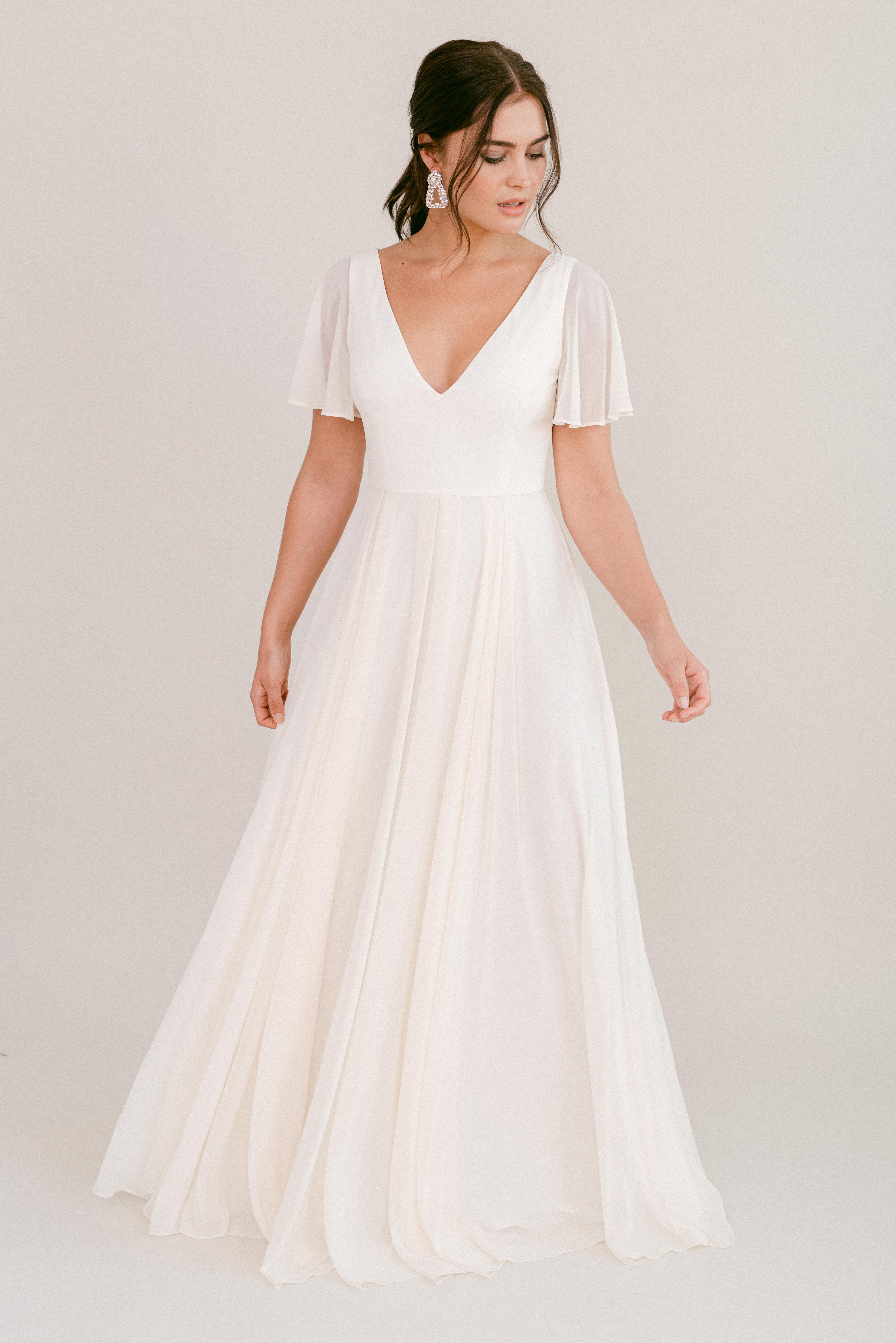 Phoebe Bridesmaid Dress In Ivory Chiffon